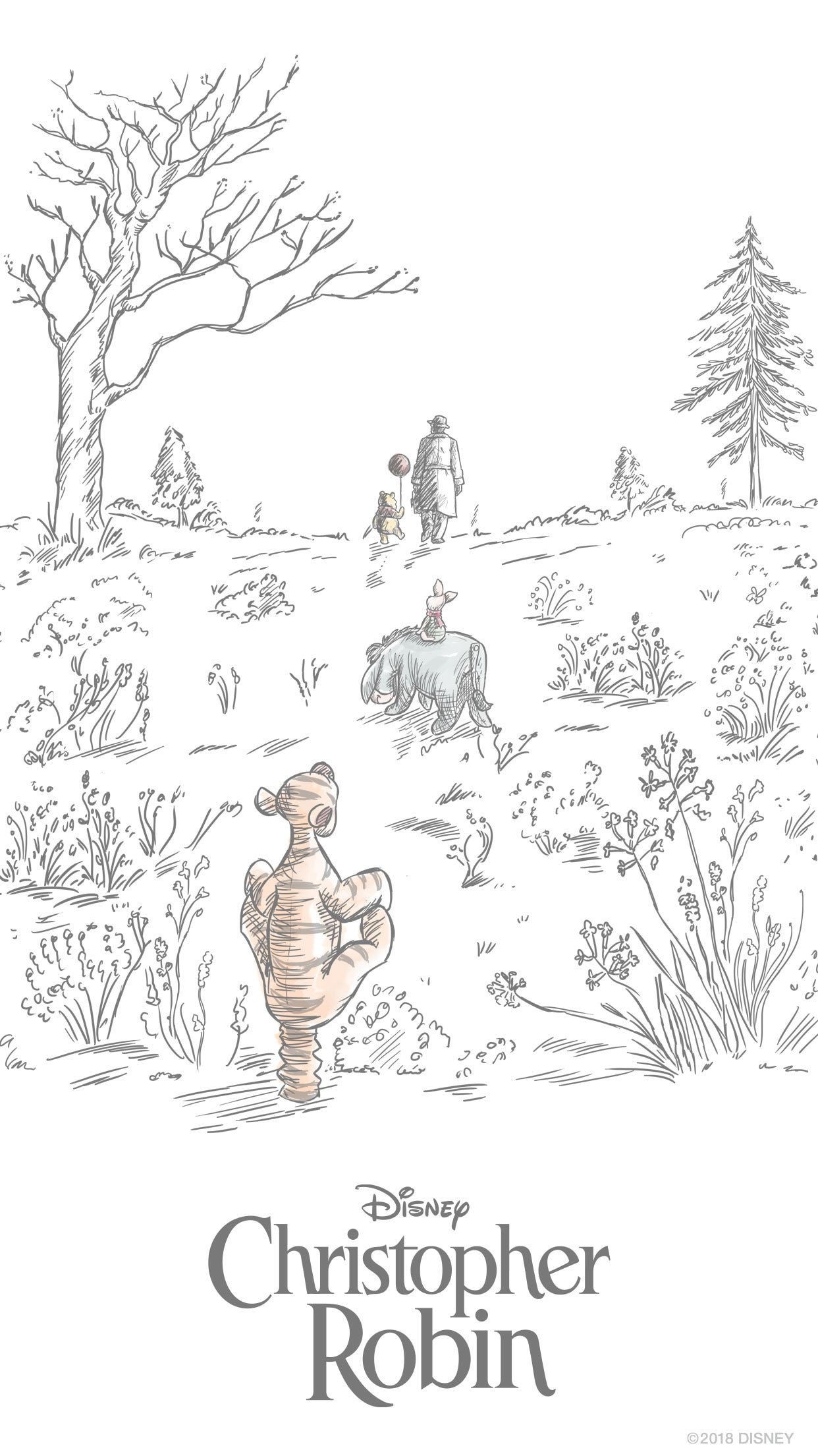 Christopher Robin Winnie the Pooh disegno, 1242x2209 Verticale, Telefono