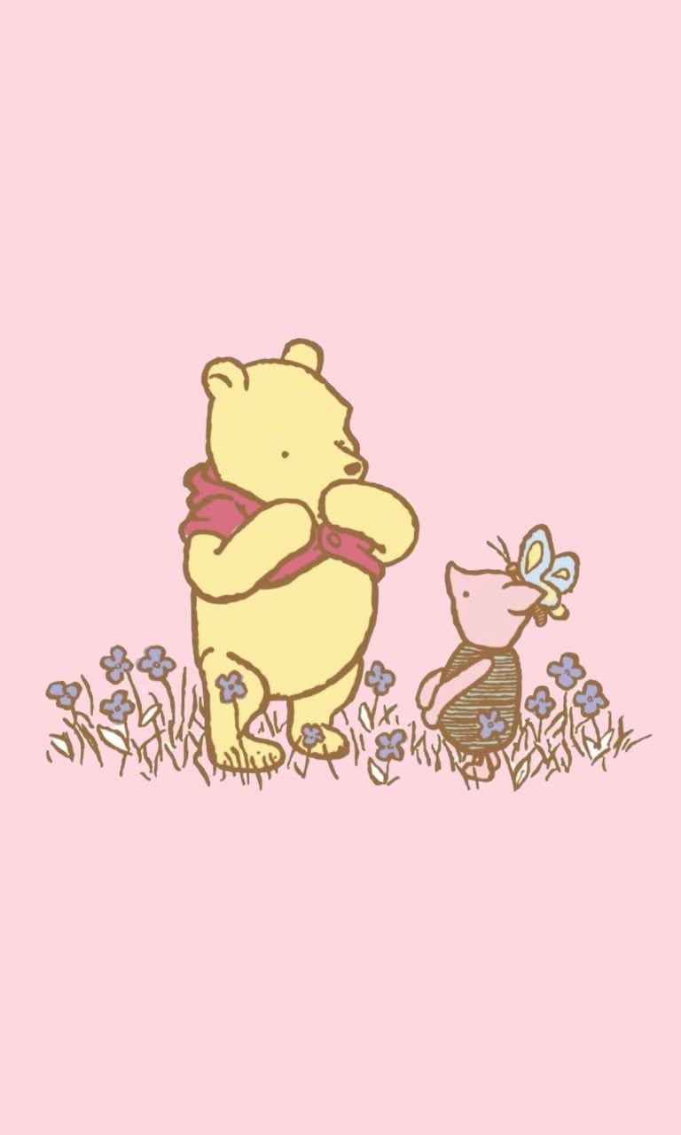 Winnie the Pooh classico rosa, Disney, 768x1280 Verticale, Mobile