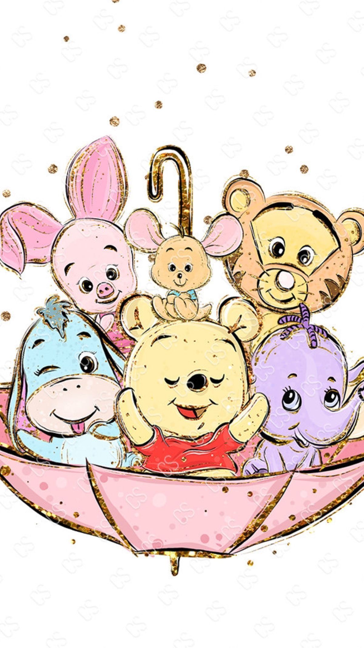 Winnie the Pooh baby personaggi ombrello, 1200x2133 Verticale, Mobile