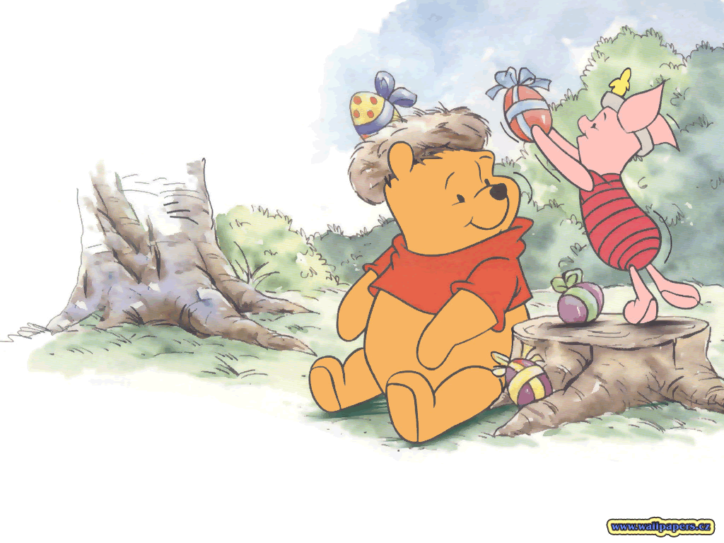 Winnie the Pooh cesto uova Pasqua, 1023x779 HD, Laptop