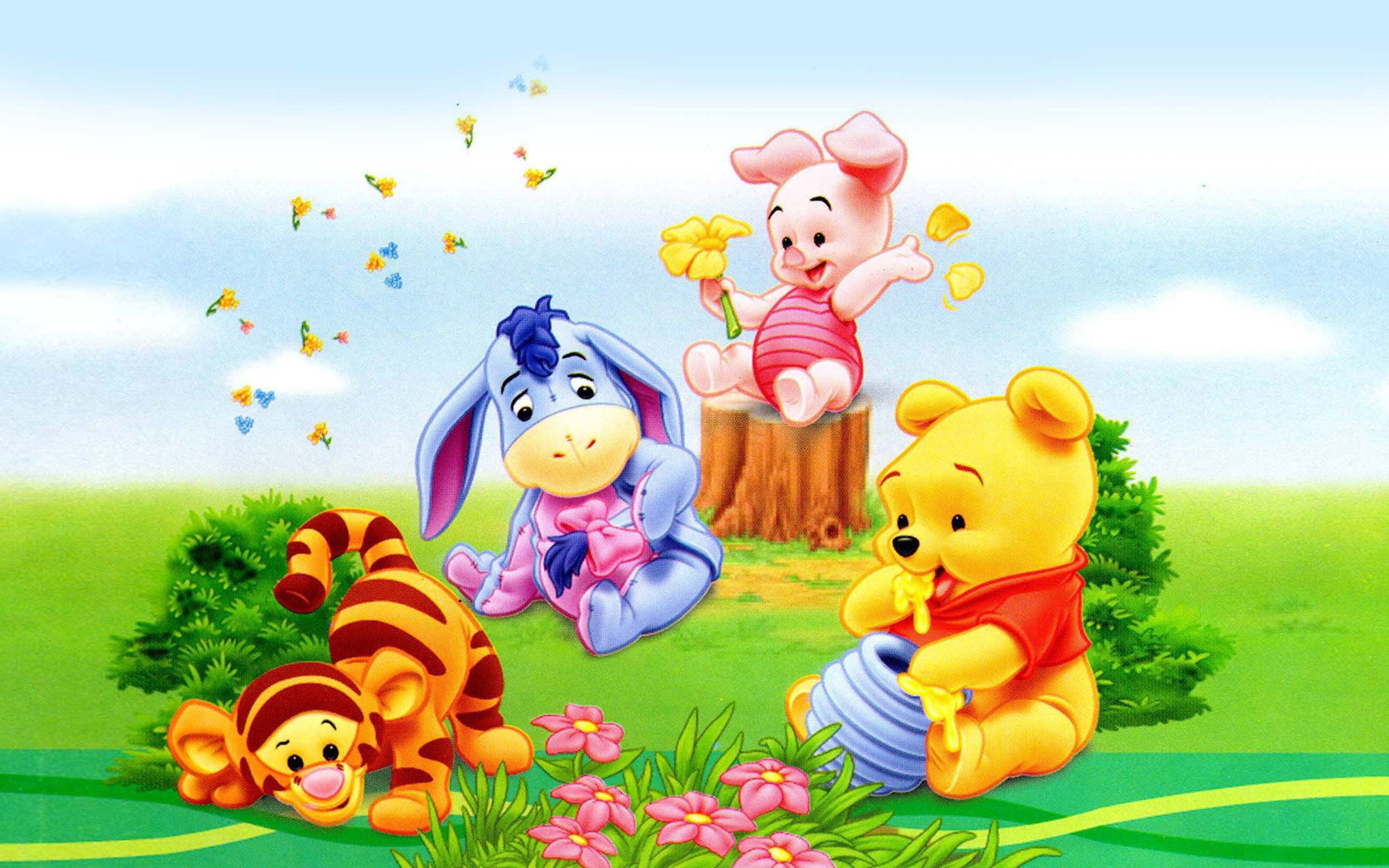Winnie the Pooh cuccioli primavera, 2560x1600 2K+, Desktop