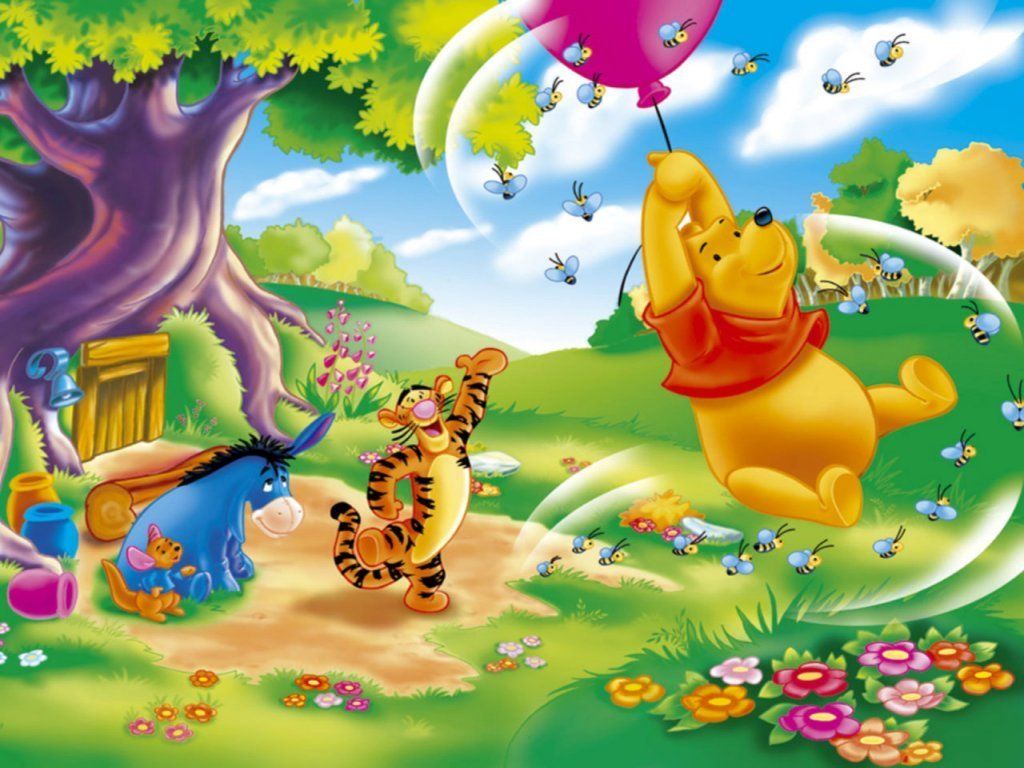 Winnie the Pooh, Tigro e Ih-Oh, Tigro e Pimpi, 1024x768 HD, Desktop