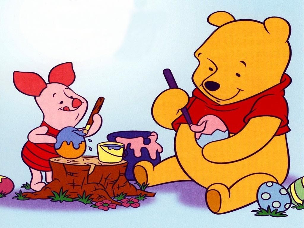 Winnie the Pooh e Pigelet decorano uova, Tigro e Pimpi, 1024x768 HD, Laptop