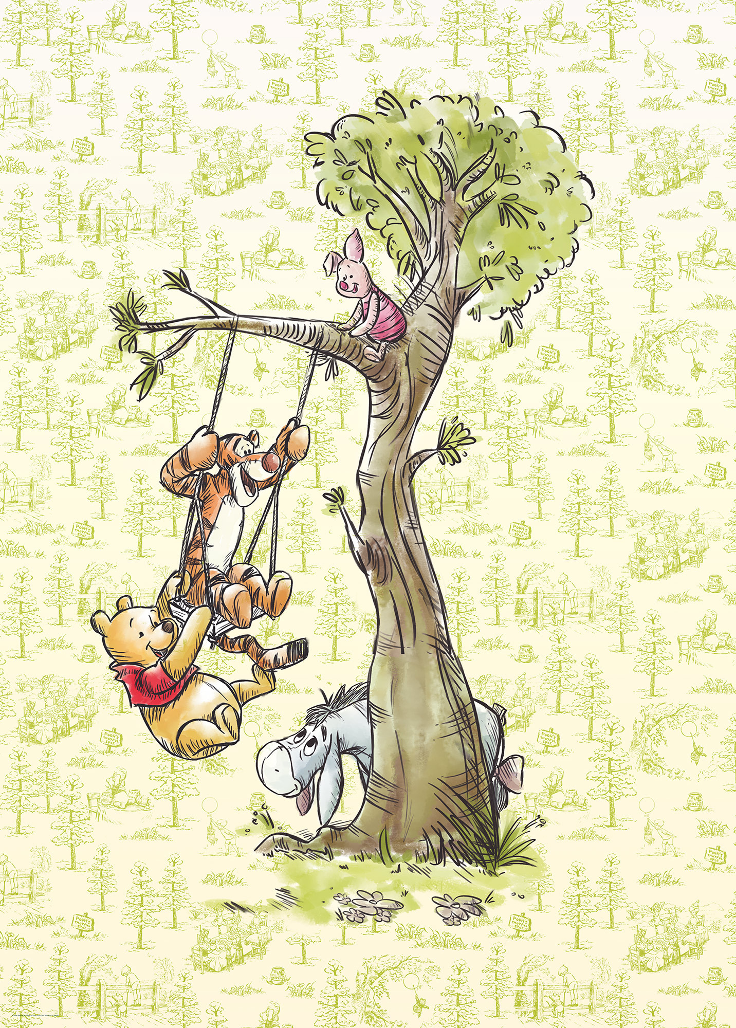 Winnie the Pooh, Tigro, Ih-Oh albero, 1432x2000 Verticale, Mobile