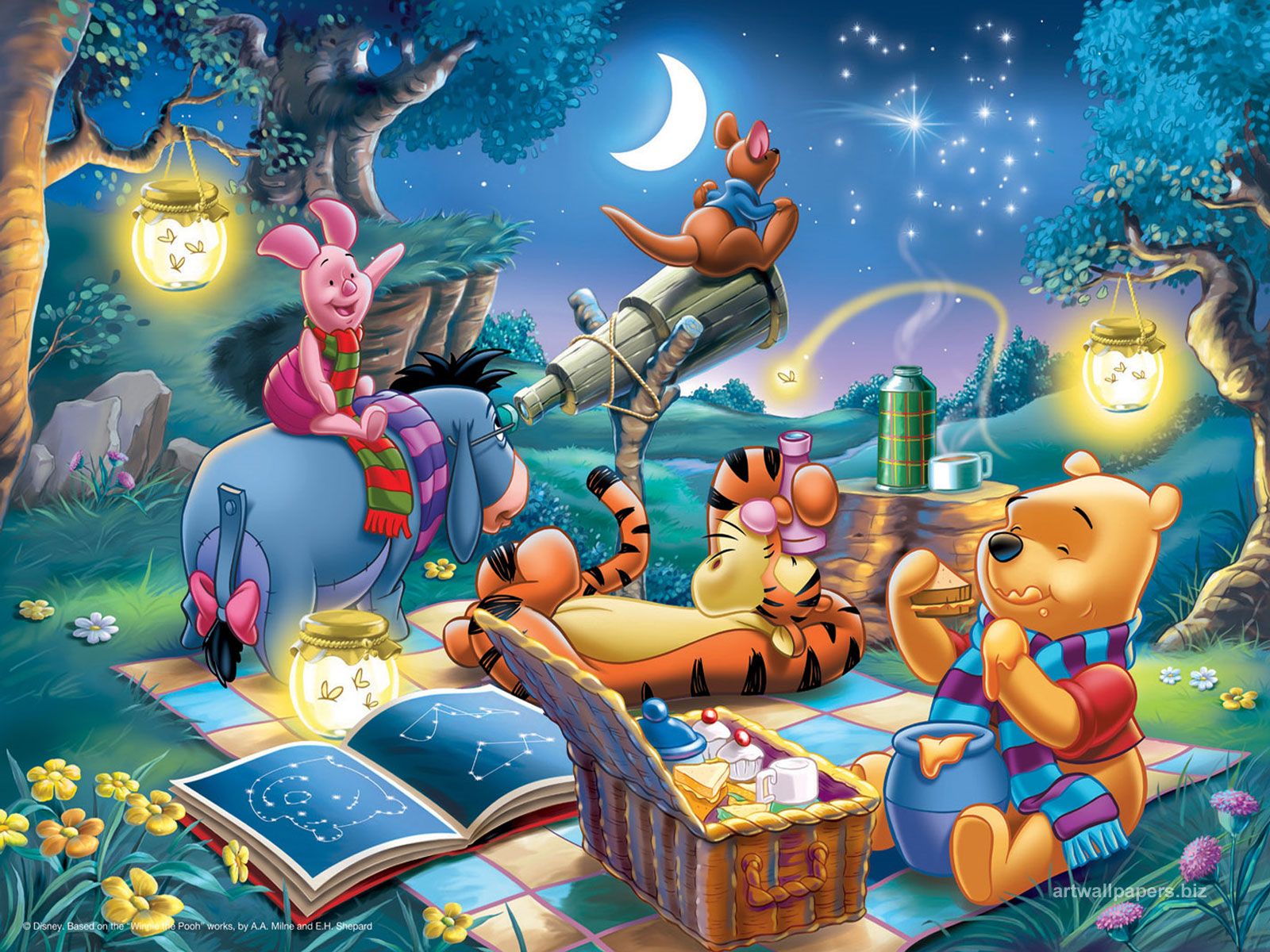 Winnie the Pooh e amici notte, 1600x1200 900p, Laptop