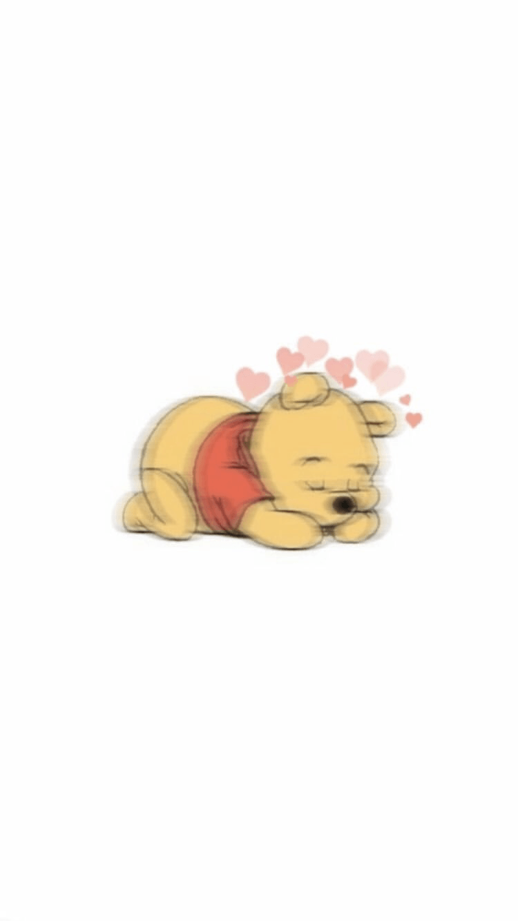 Winnie the Pooh addormentato cuoricini, 750x1334 Full HD Verticale, iPhone