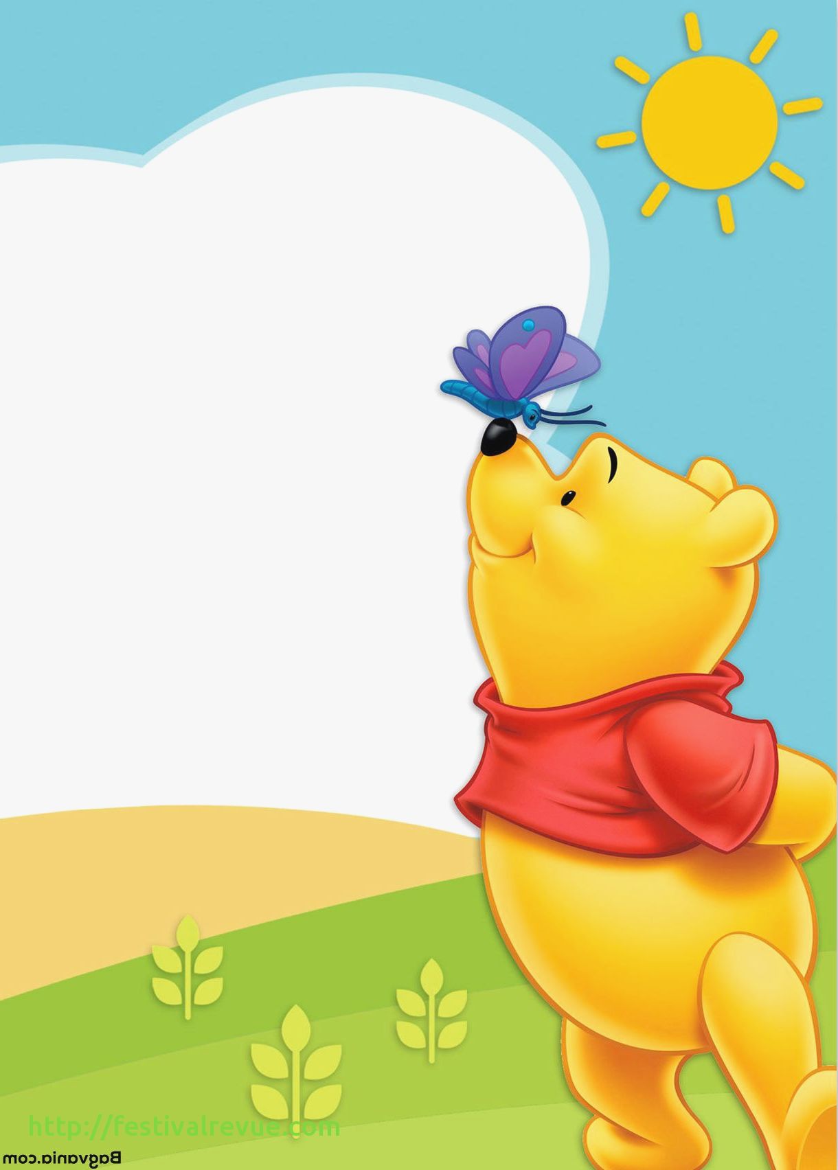 Winnie the Pooh con farfalla, 1220x1704 Full HD Verticale, Smartphone