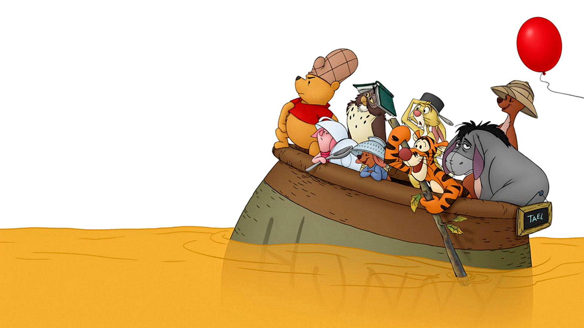 Winnie the Pooh e amici in barca, 1920x1080 1080p, Desktop