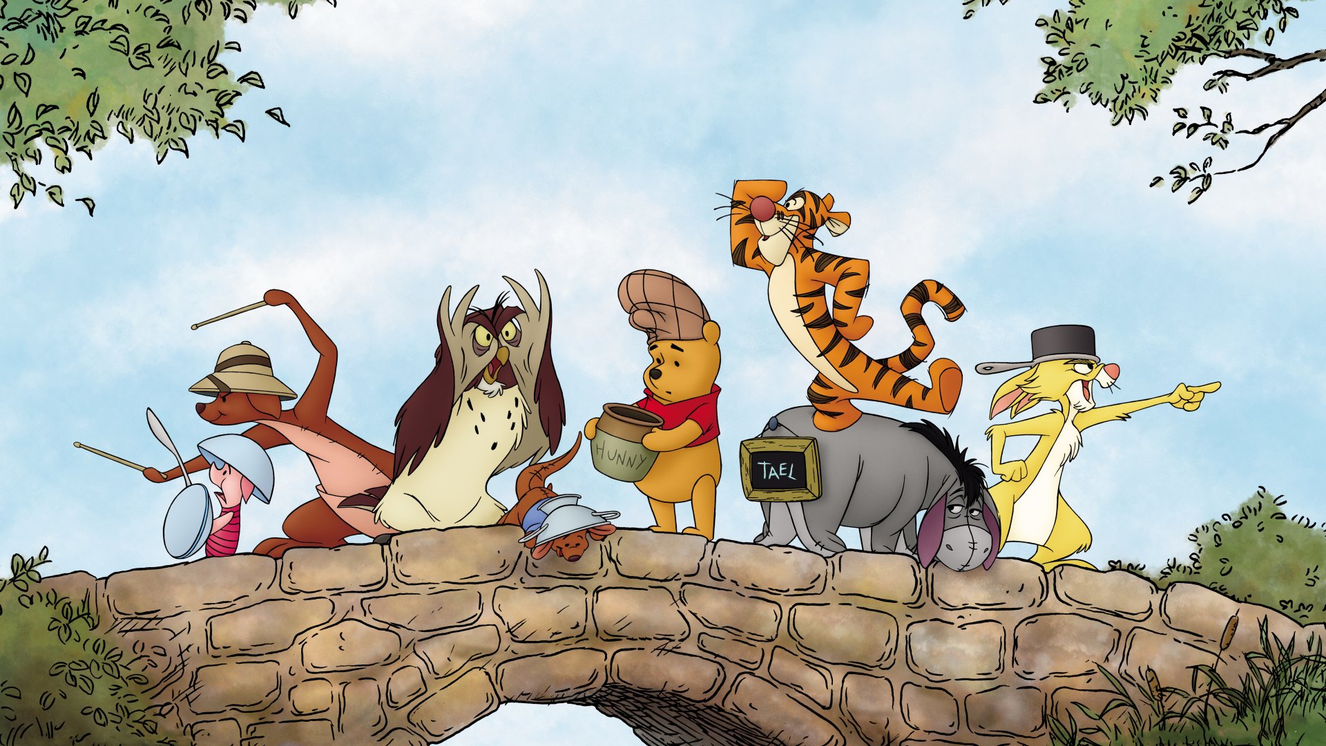 Winnie the Pooh personaggi ponte, 1920x1080 Full HD, PC Desktop