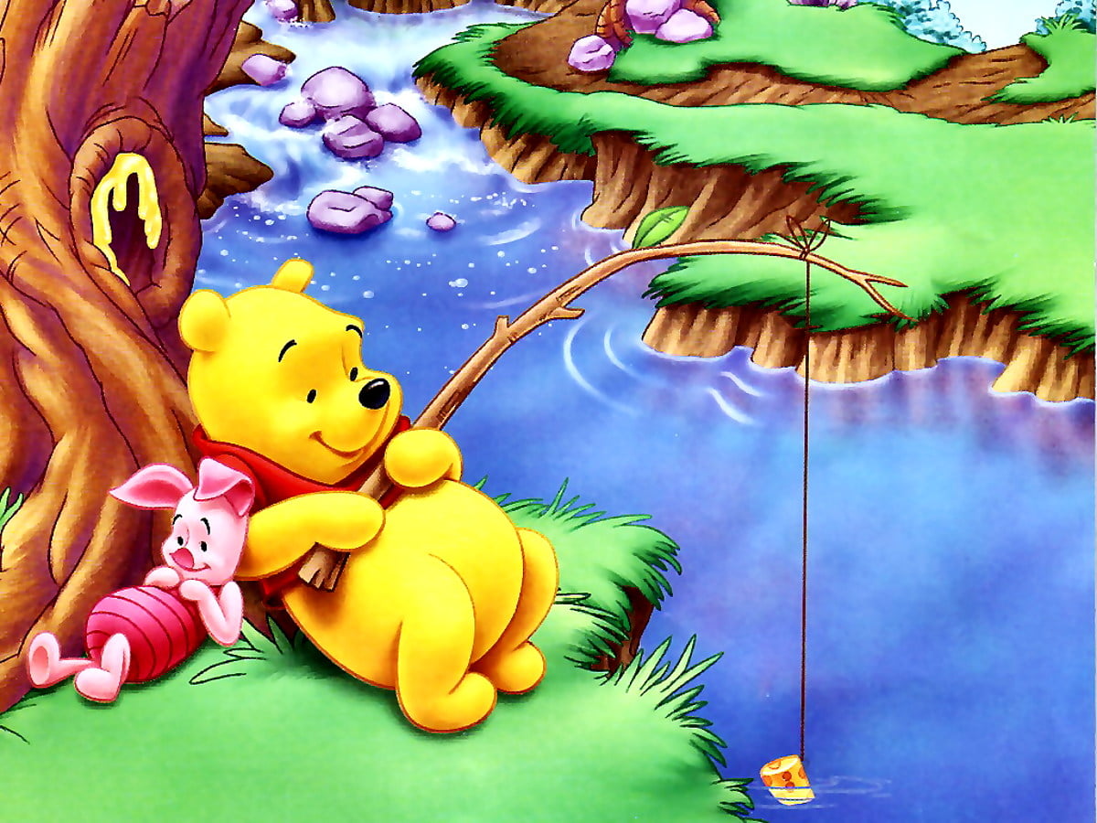 Winnie the Pooh e Pimpi pescando, 1200x900 HD, Laptop