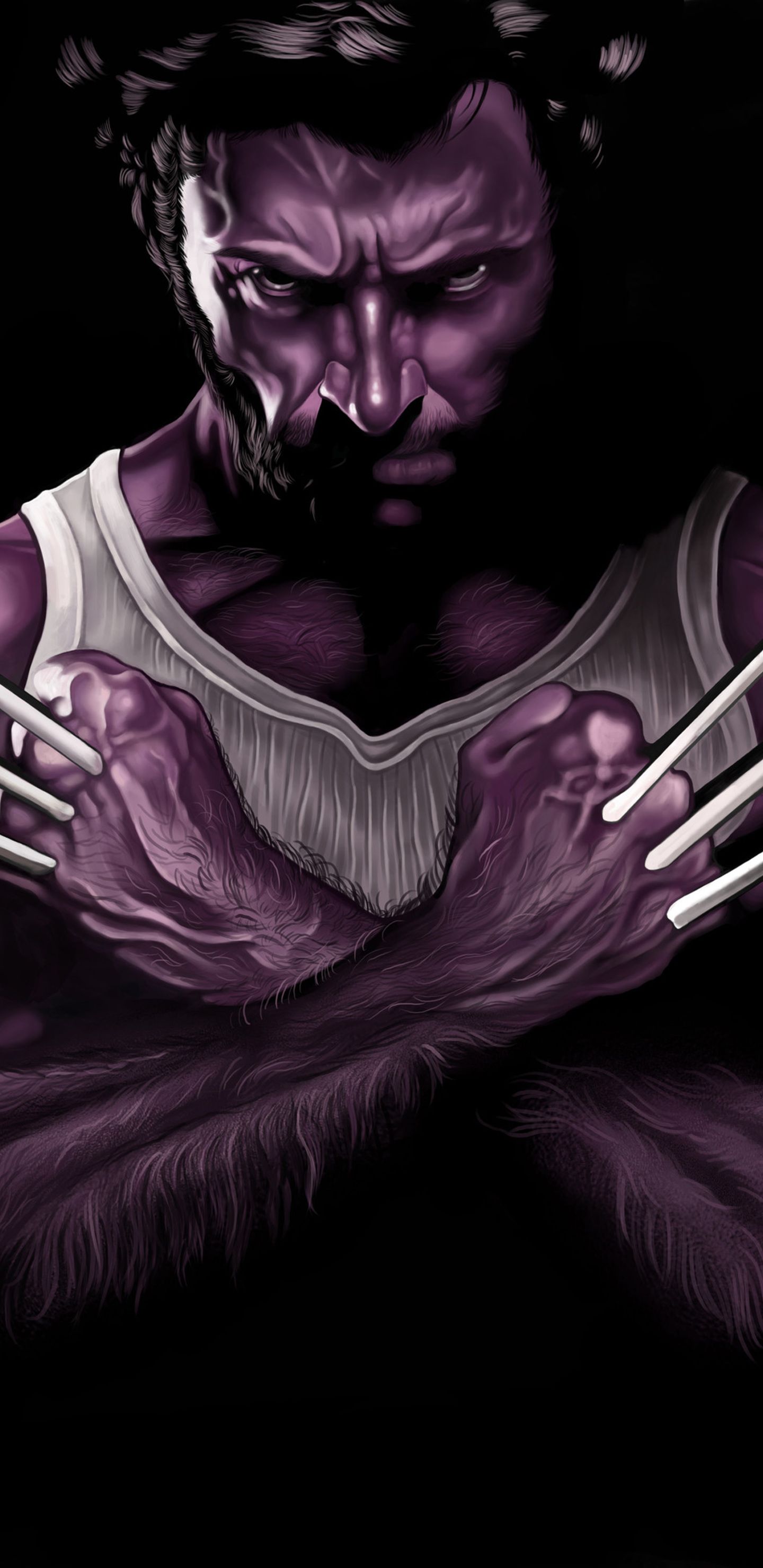 Wolverine artiglio viola scuro, 1440x2960 Full HD Verticale, Smartphone