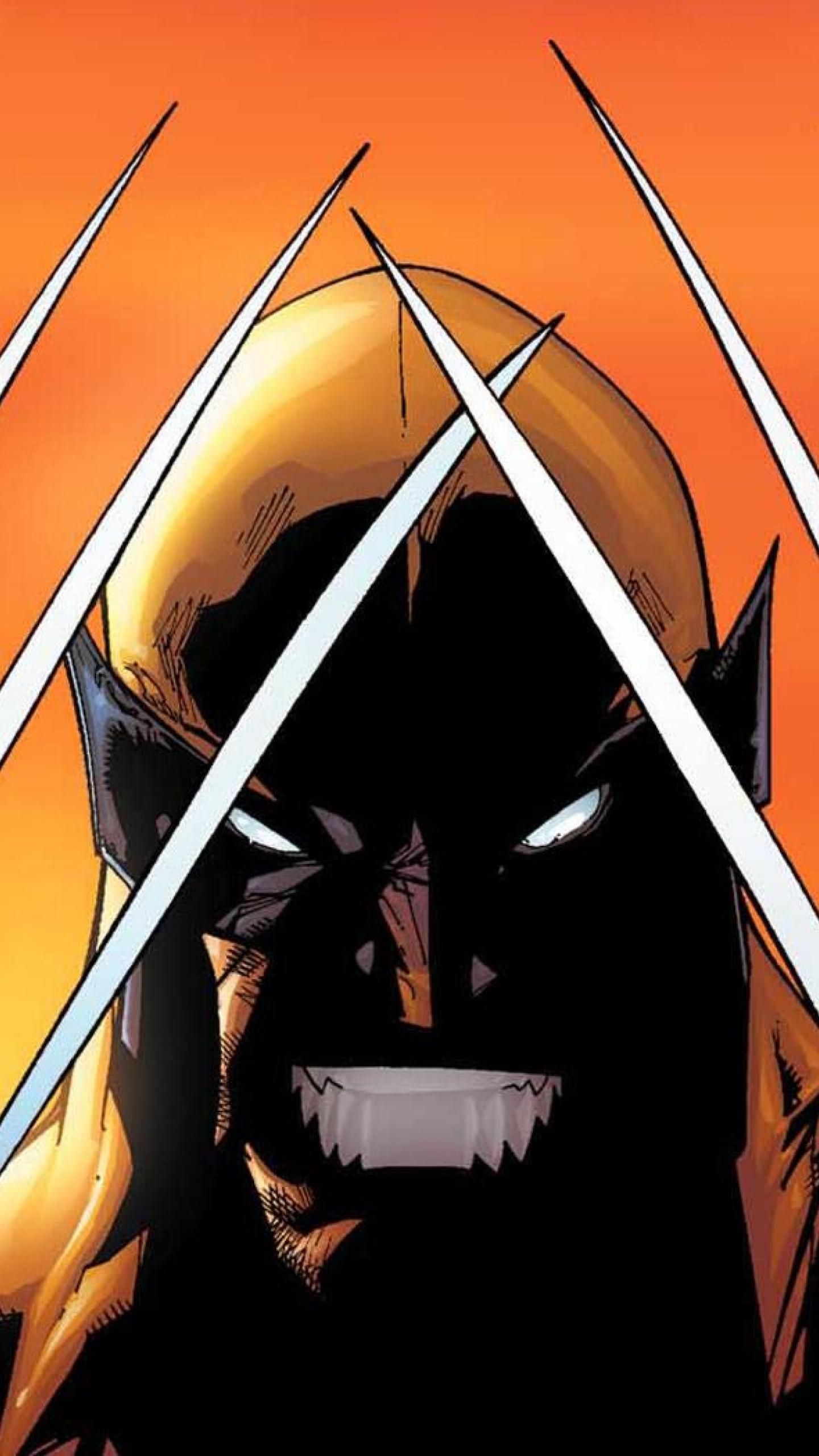 Wolverine minimalista sfondo giallo, 1440x2960 Full HD Verticale, iPhone