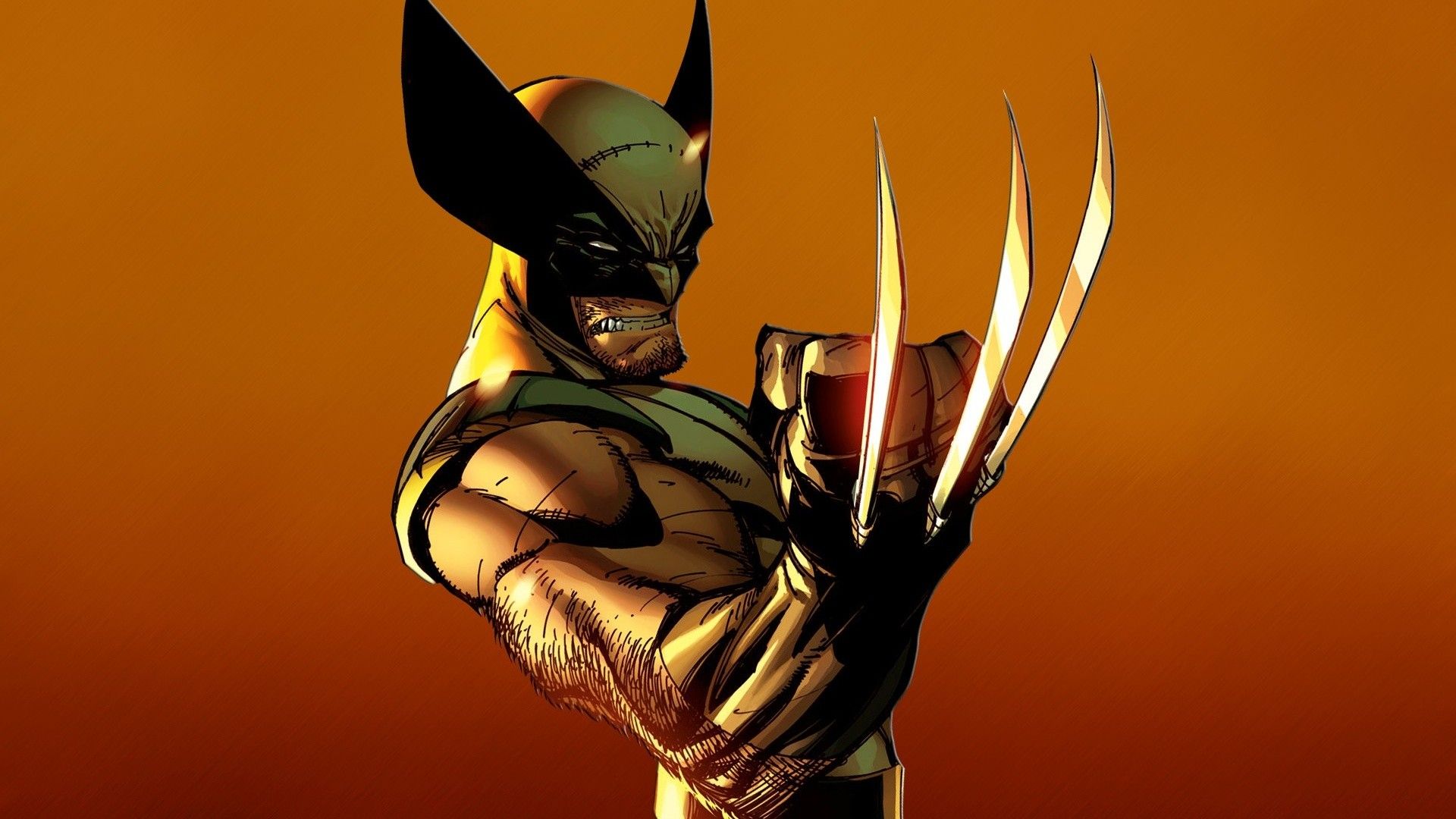 Wolverine artigli sfondo arancione, 1920x1080 Full HD 1080p, PC Desktop