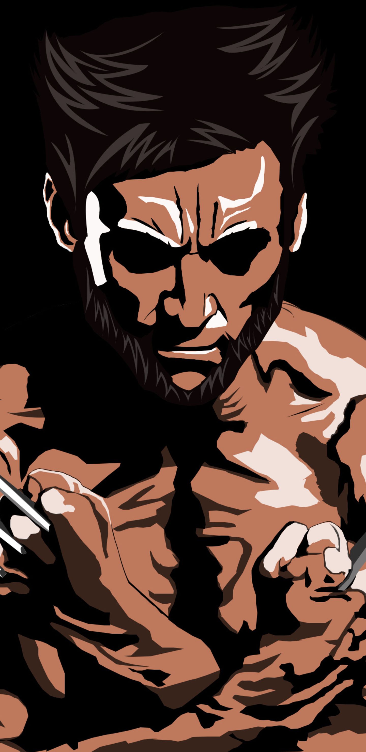 Wolverine artigli sfondo nero, 1440x2960 Verticale, POCO