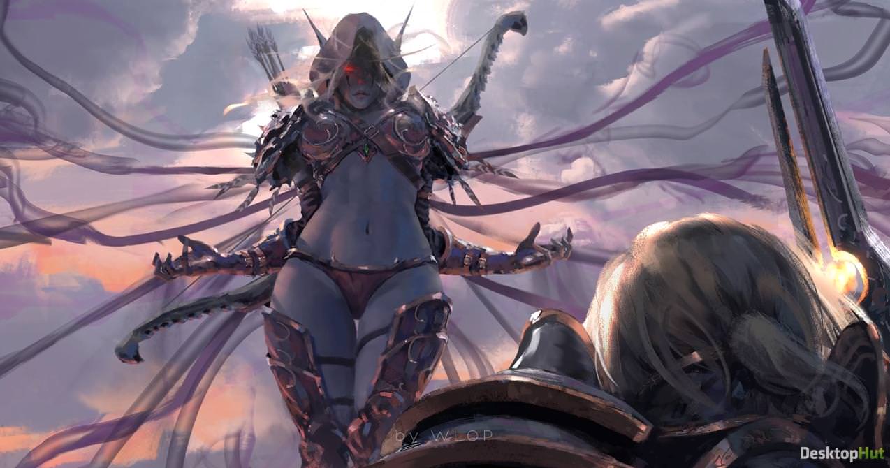 Elfa guerriera alata World of Warcraft, 1274x670 HD, Laptop