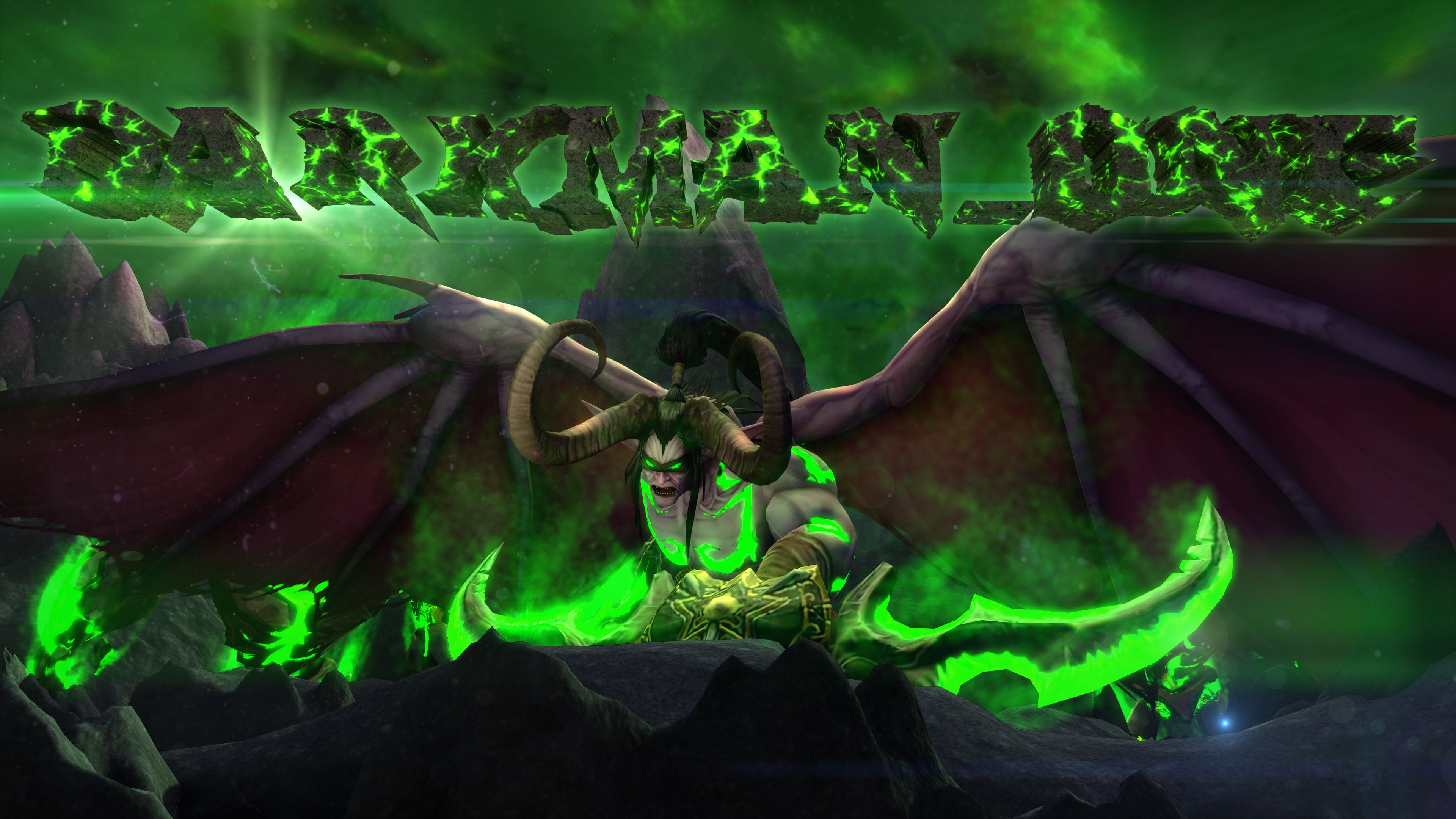 Illidan World of Warcraft demone verde, 3840x2160 Ultra HD, 4K TV