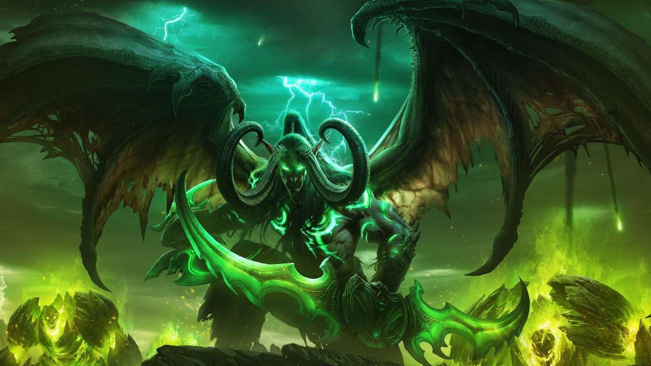 Illidan World of Warcraft verde, 1280x720 720p, iMac