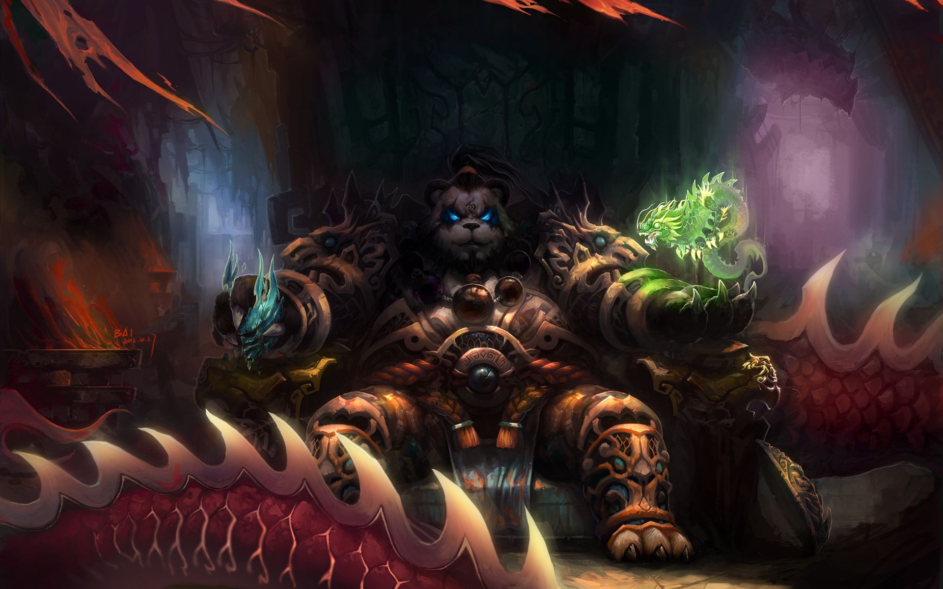 Guerriero orco World of Warcraft trono, 1920x1200 WUXGA, Desktop