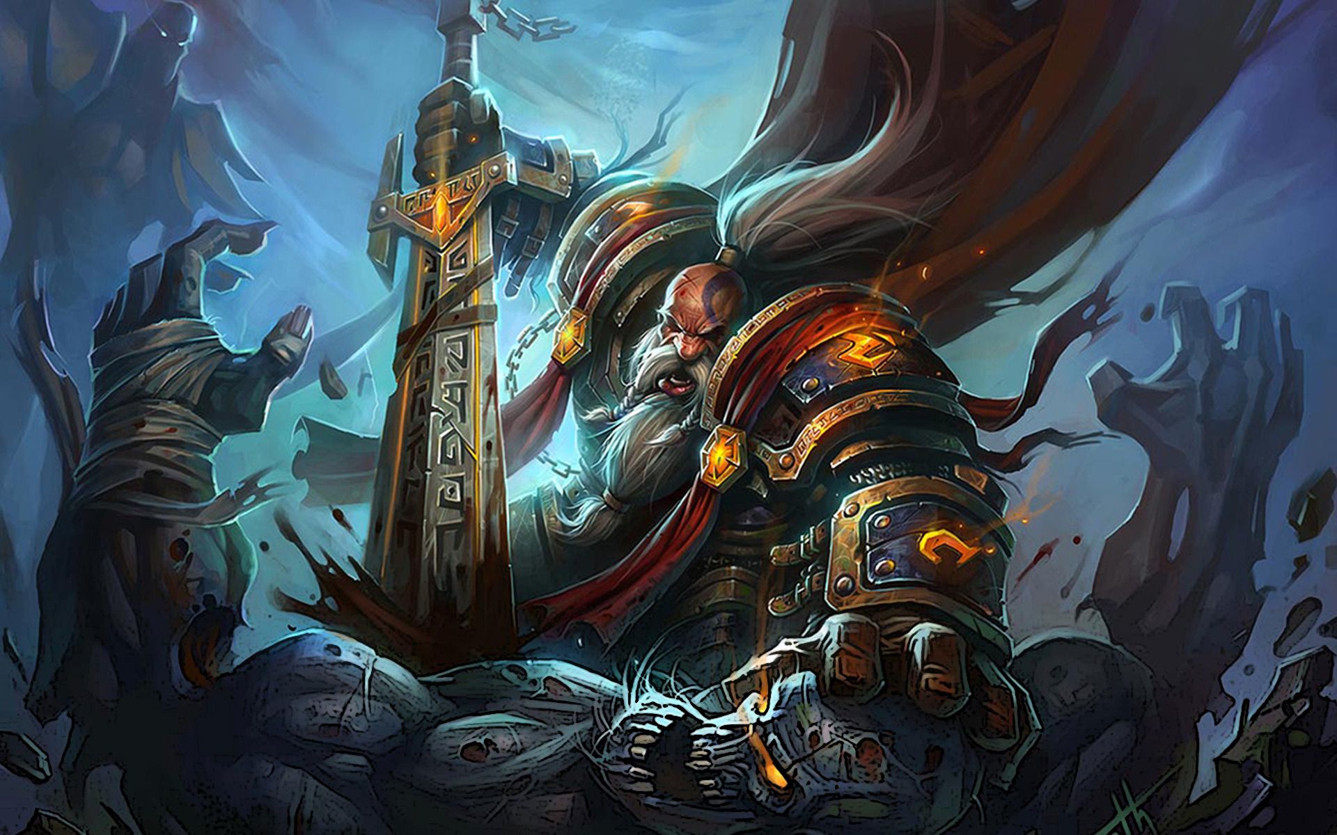Guerriero World of Warcraft con spada, 1920x1200 Full HD+ WUXGA, Desktop
