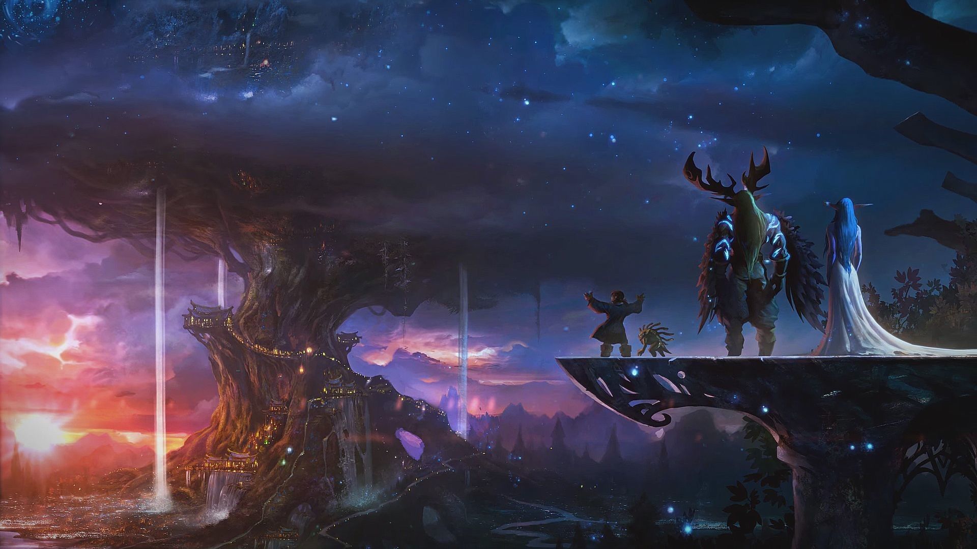 Elfi notturni World of Warcraft, 1920x1080 Full HD, Desktop