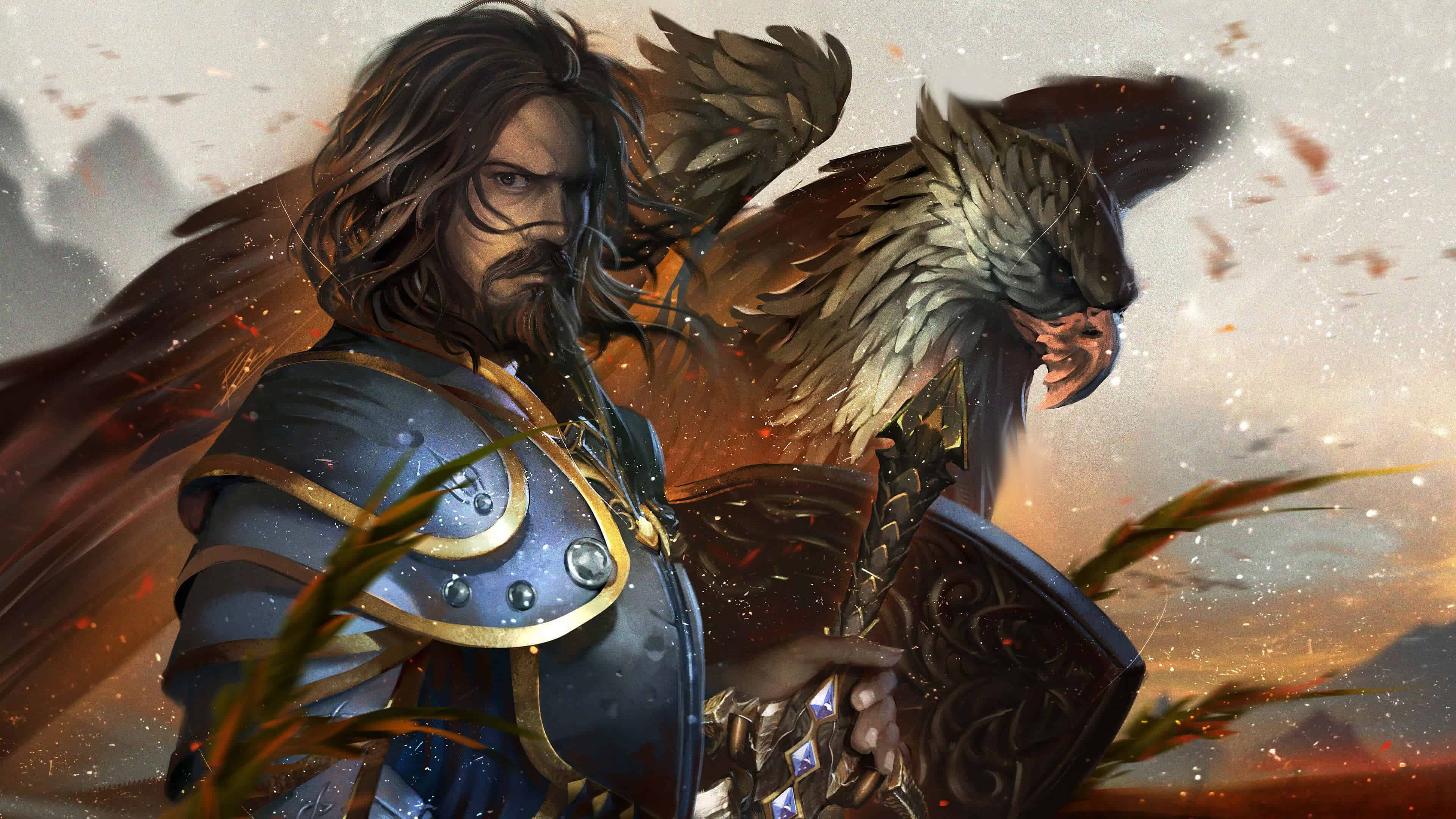 Anduin Lothar con grifone, 3840x2160 UHD, PC 4K