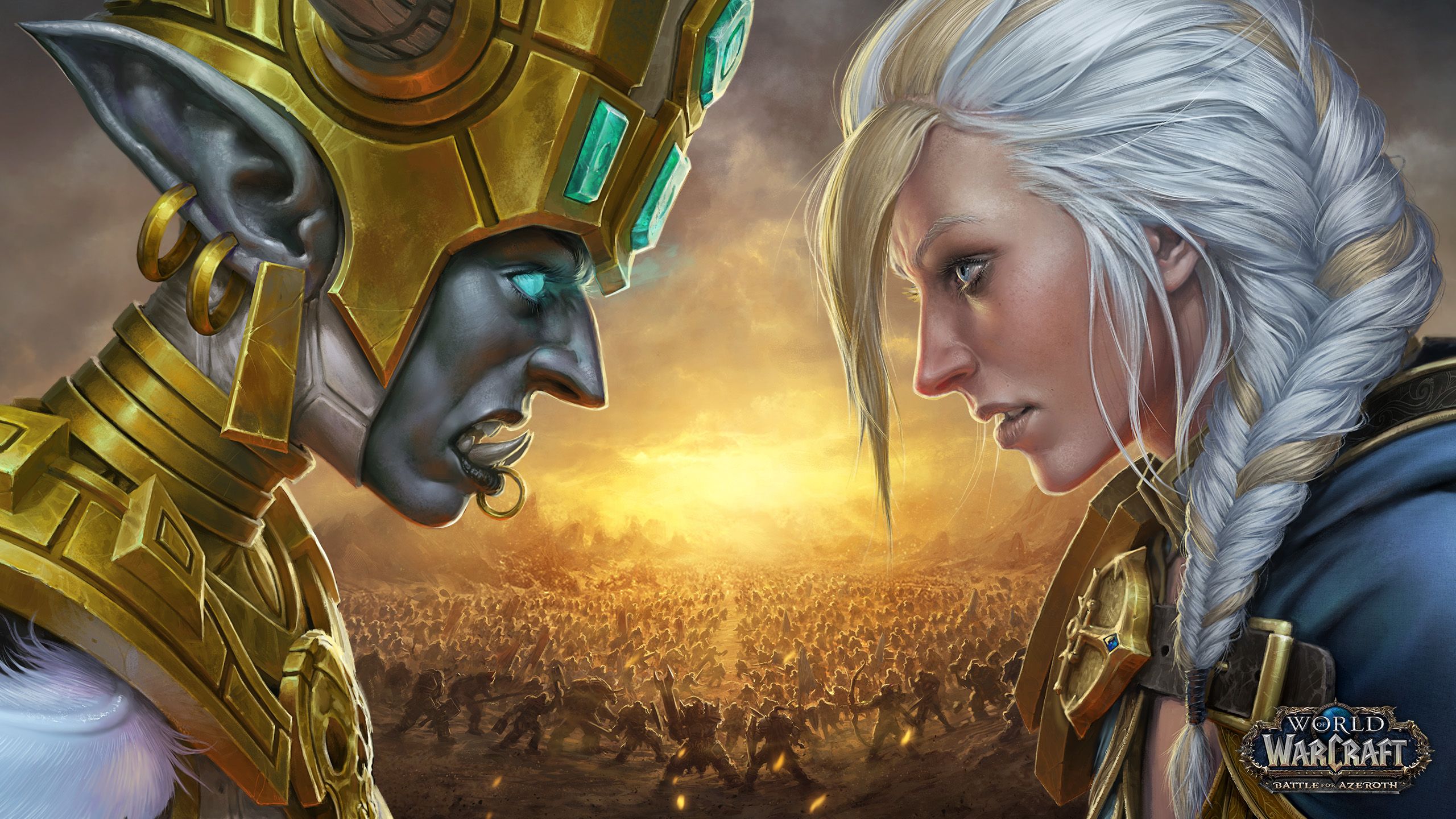 Personaggi World of Warcraft, tramonto, 2560x1440 QHD, Laptop