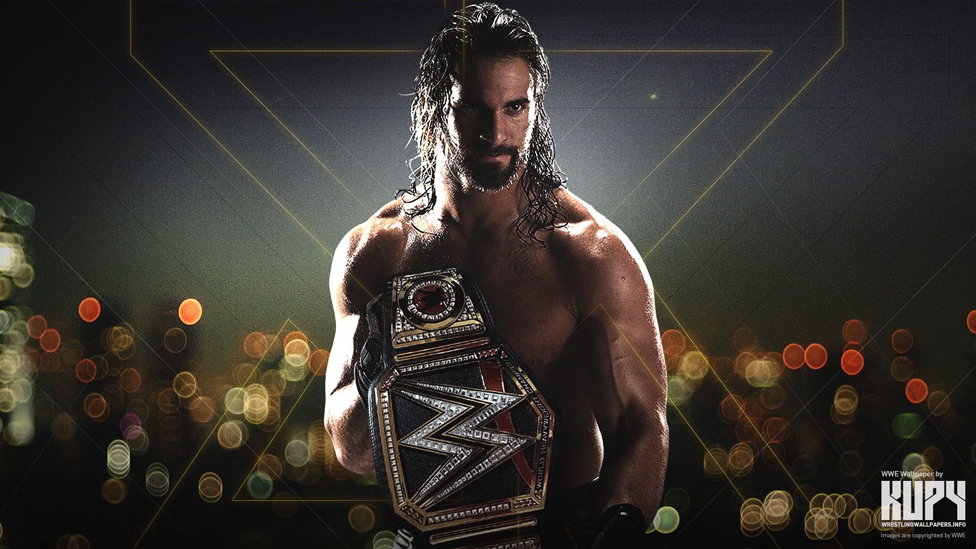 Lottatore WWE con cintura campione, 1920x1080 1080p, Desktop