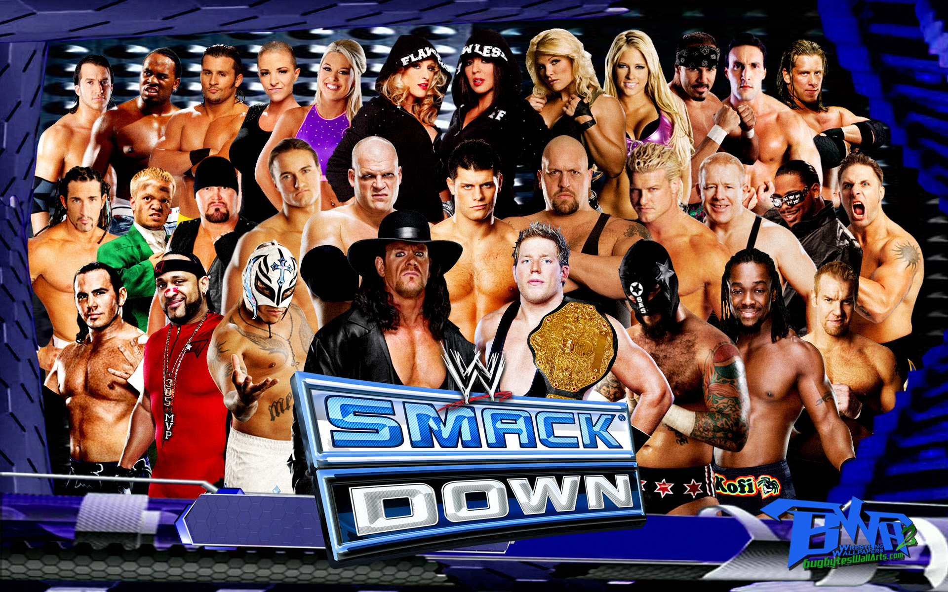 Lottatori WWE SmackDown gruppo, 1920x1200 Full HD+ WUXGA, Laptop