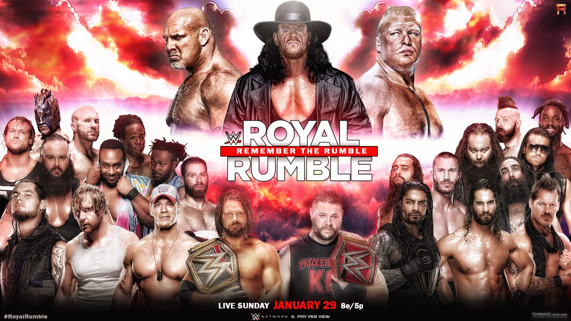 WWE Royal Rumble poster lottatori, 1920x1080 Full HD, Desktop