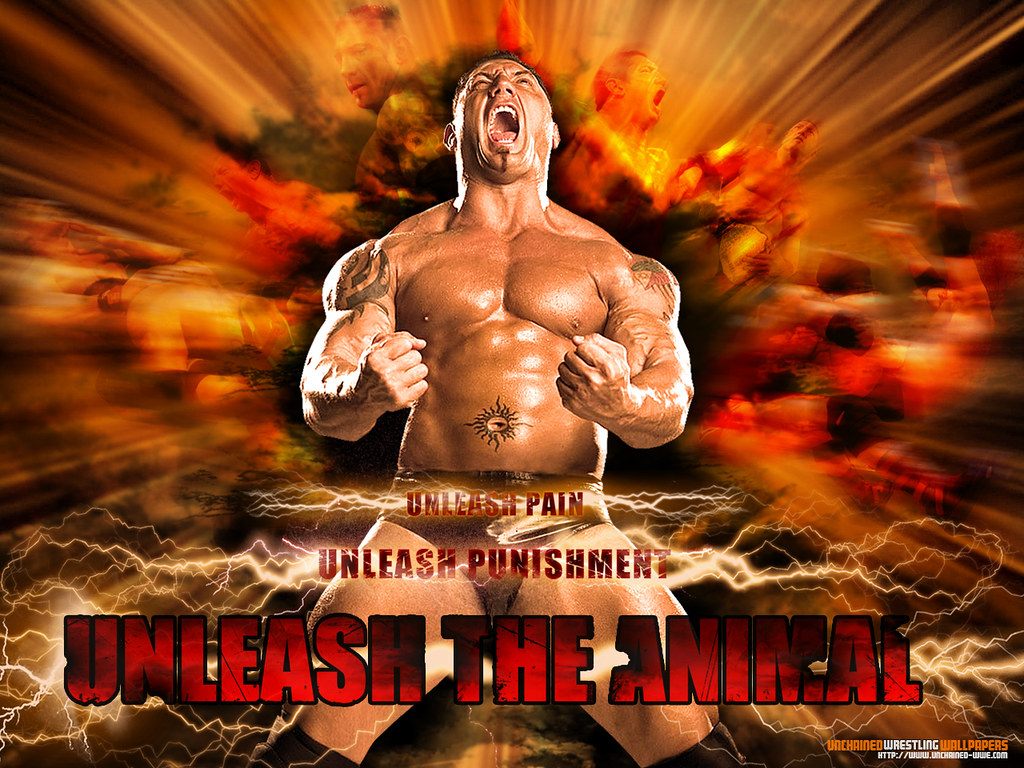 Batista WWE esplosione arancione, 1024x768 HD, PC