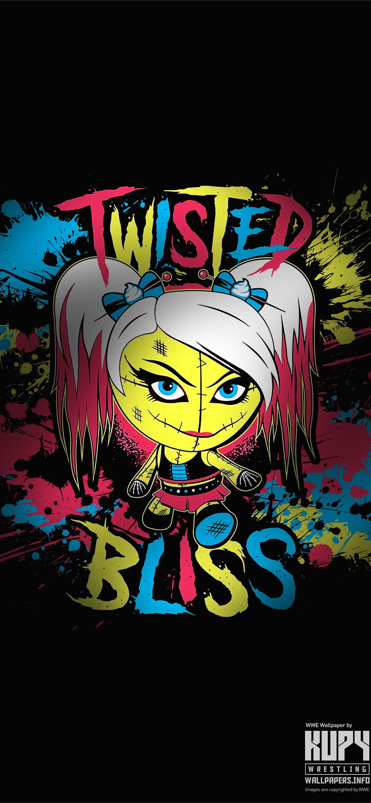 Alexa Bliss cartoon WWE, 1242x2688 Verticale, Mobile