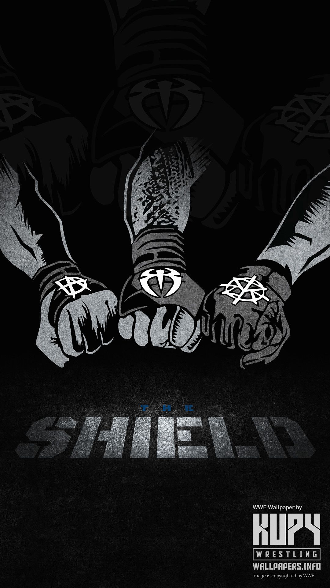 The Shield WWE lottatori pugni, 1080x1920 Verticale, Mobile