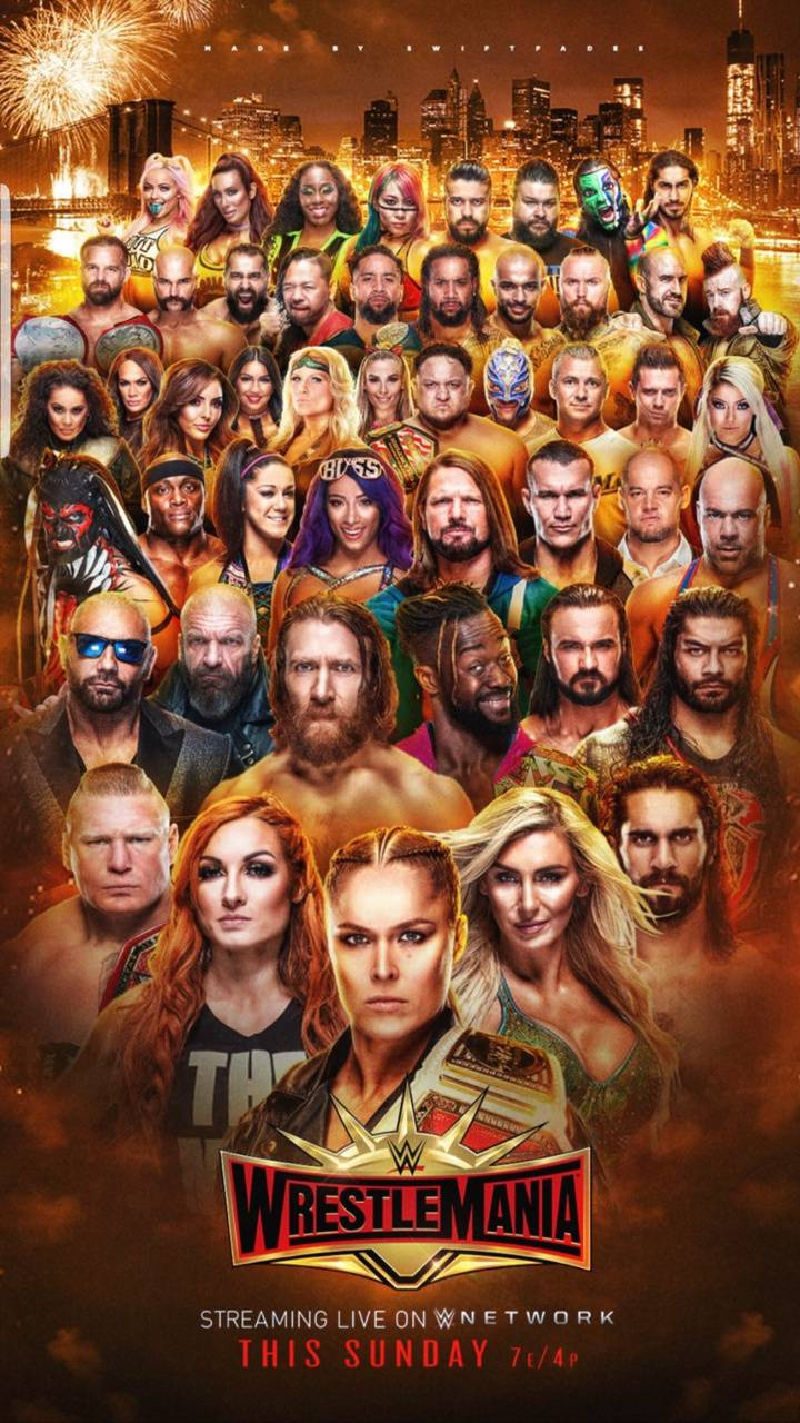 Locandina WWE WrestleMania lottatori, 720x1280 Full HD Verticale, iPhone