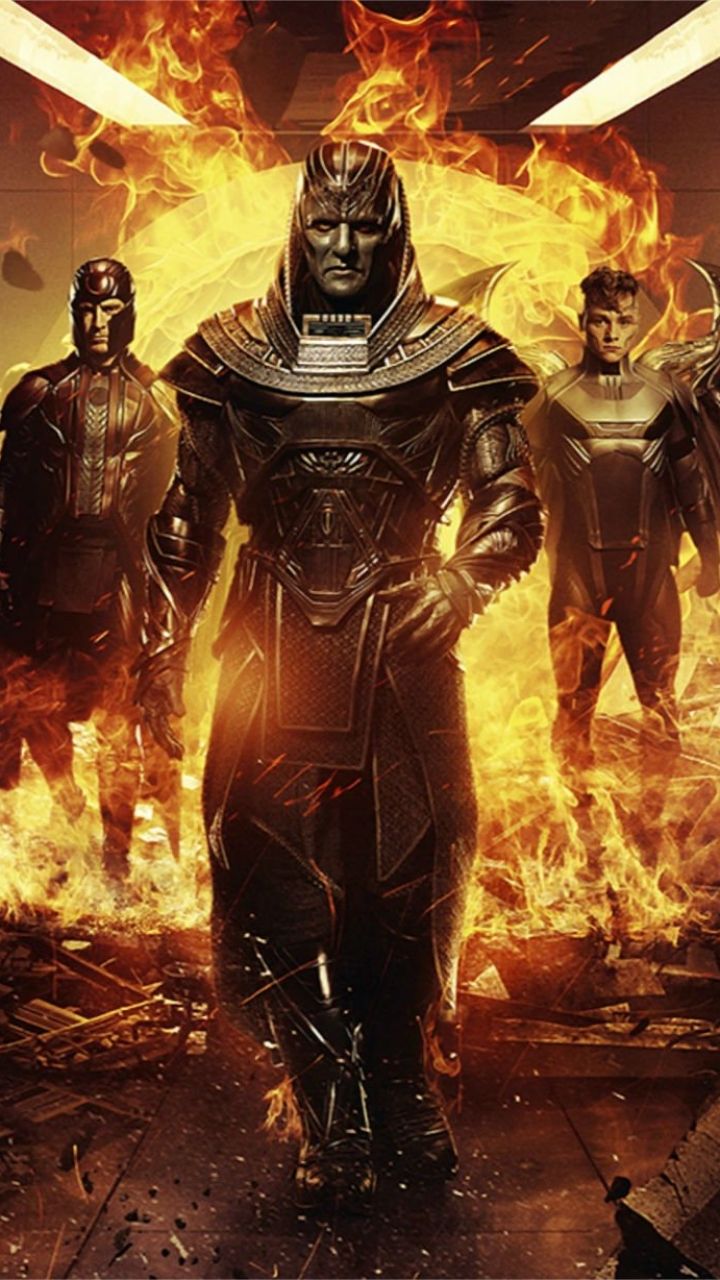 X-Men Apocalypse fiamme personaggi, 720x1280 Verticale, iPhone Pro