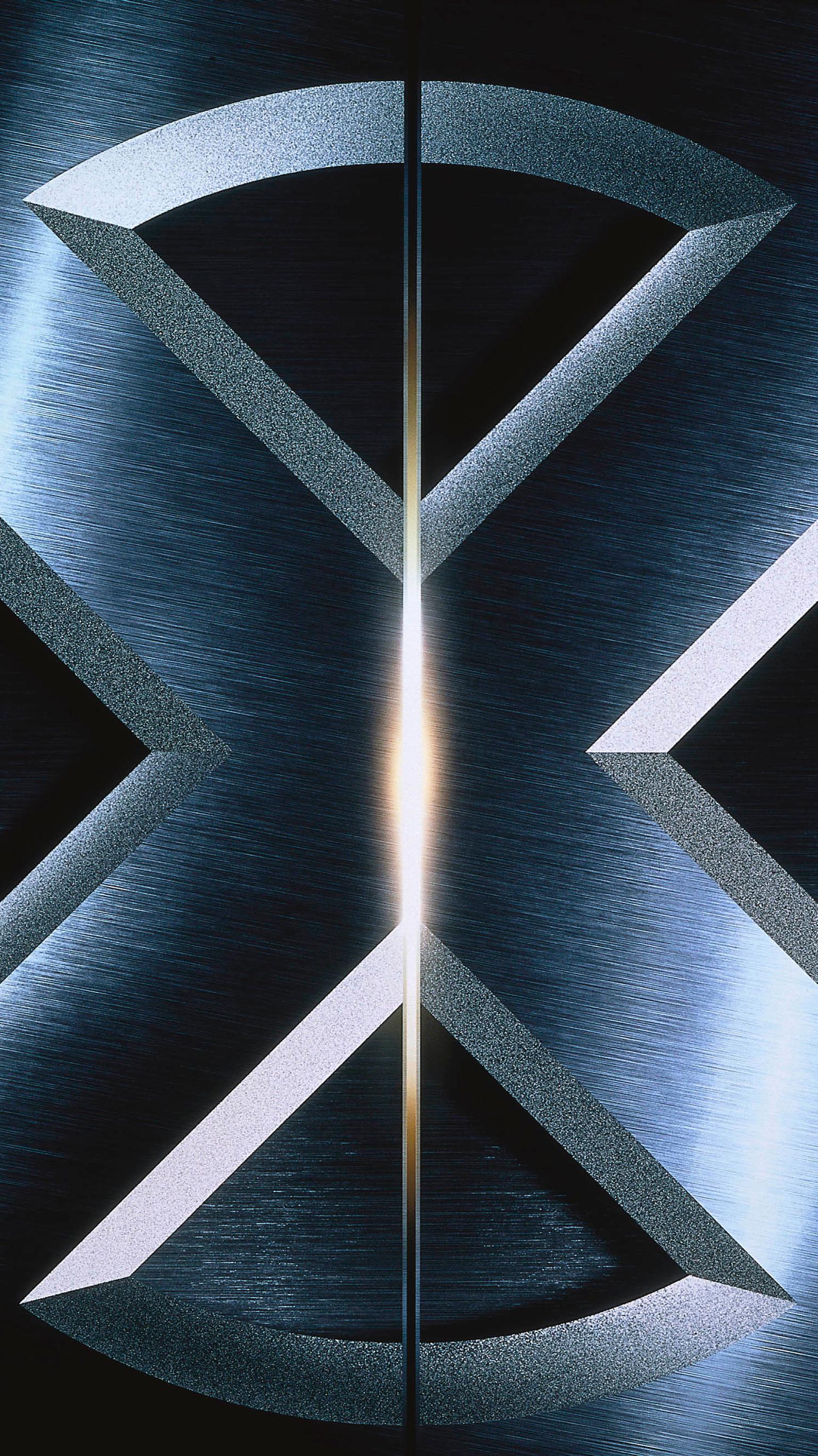 Logo X-Men metallico, 1536x2732 Verticale, iPhone