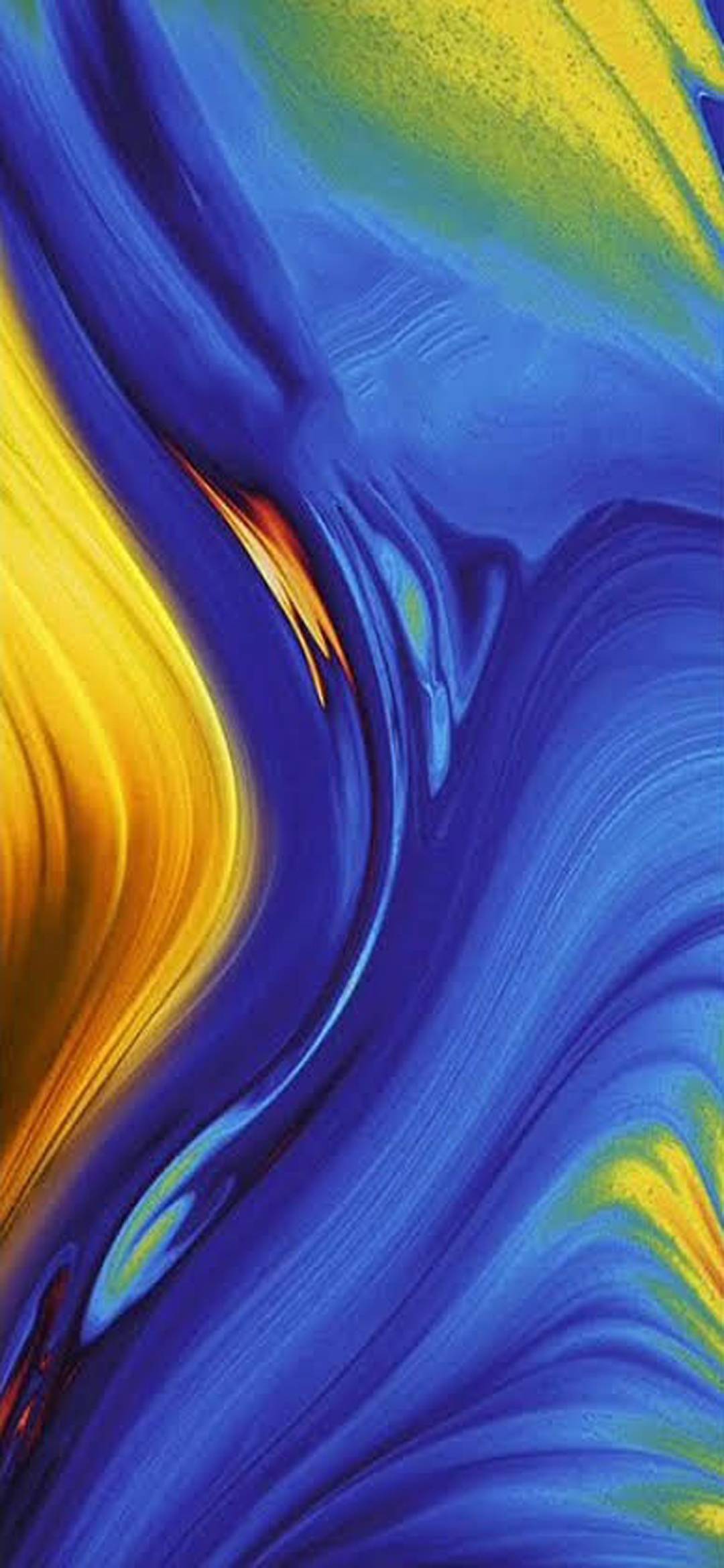 Astratto fluido blu giallo, 1080x2340 Full HD Verticale, Xiaomi
