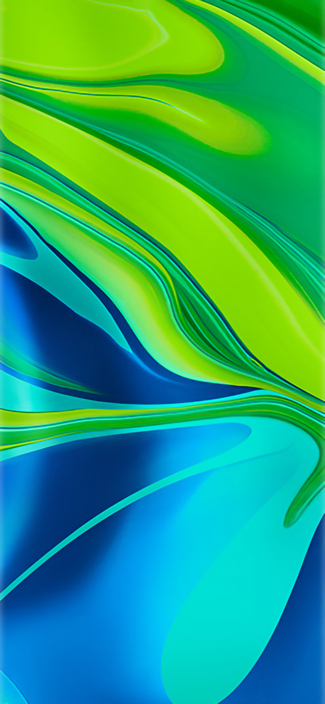 Onde astratte verde e blu, 1080x2340 Verticale, Xiaomi