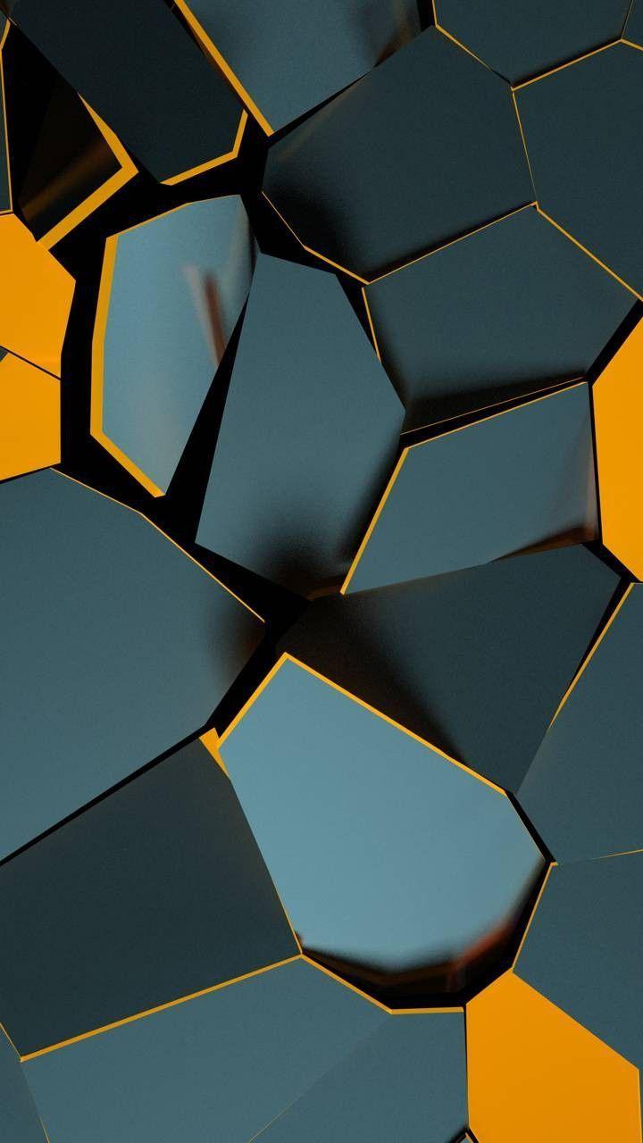 Frammenti geometrici blu arancio, 720x1280 Verticale, Redmi