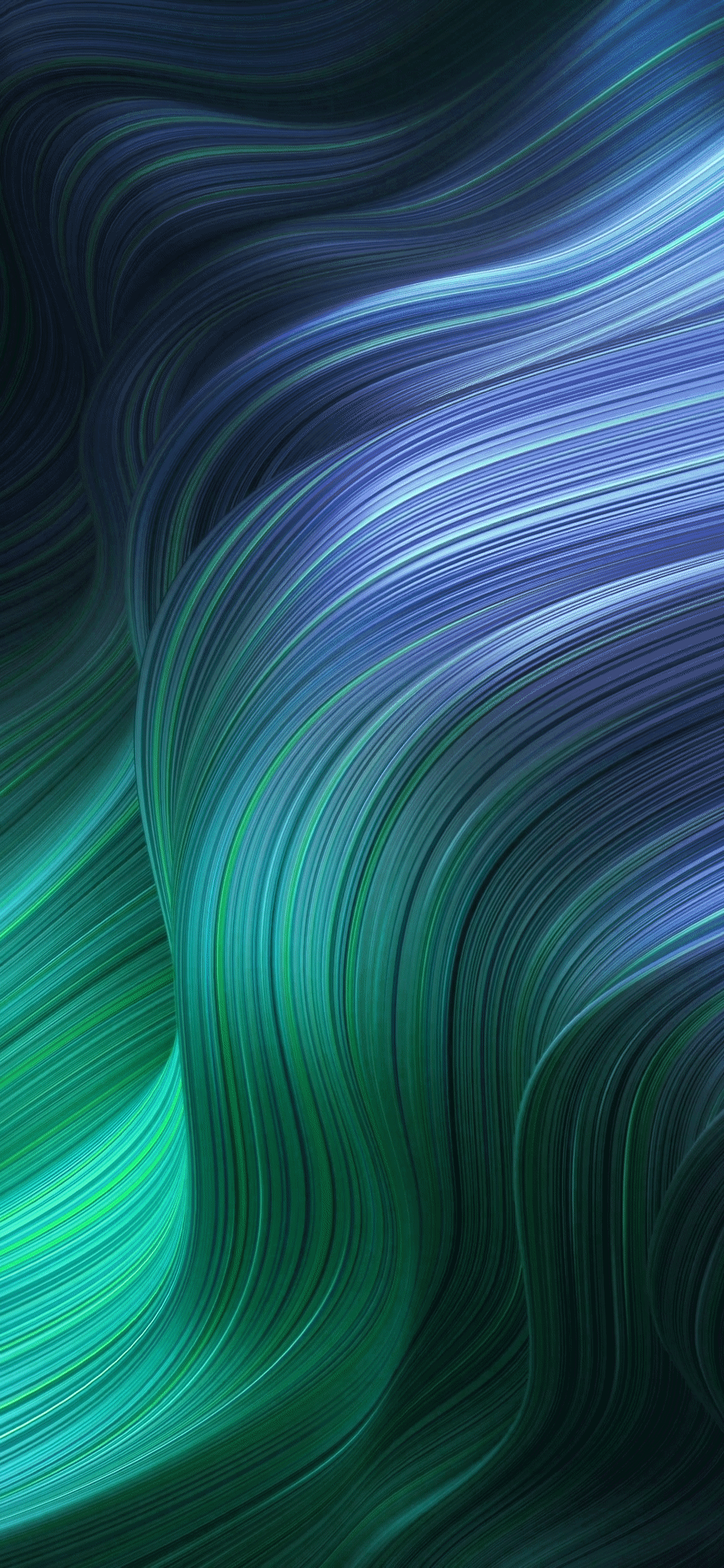 Onde astratte blu verde, 1080x2340 Verticale, Redmi Note
