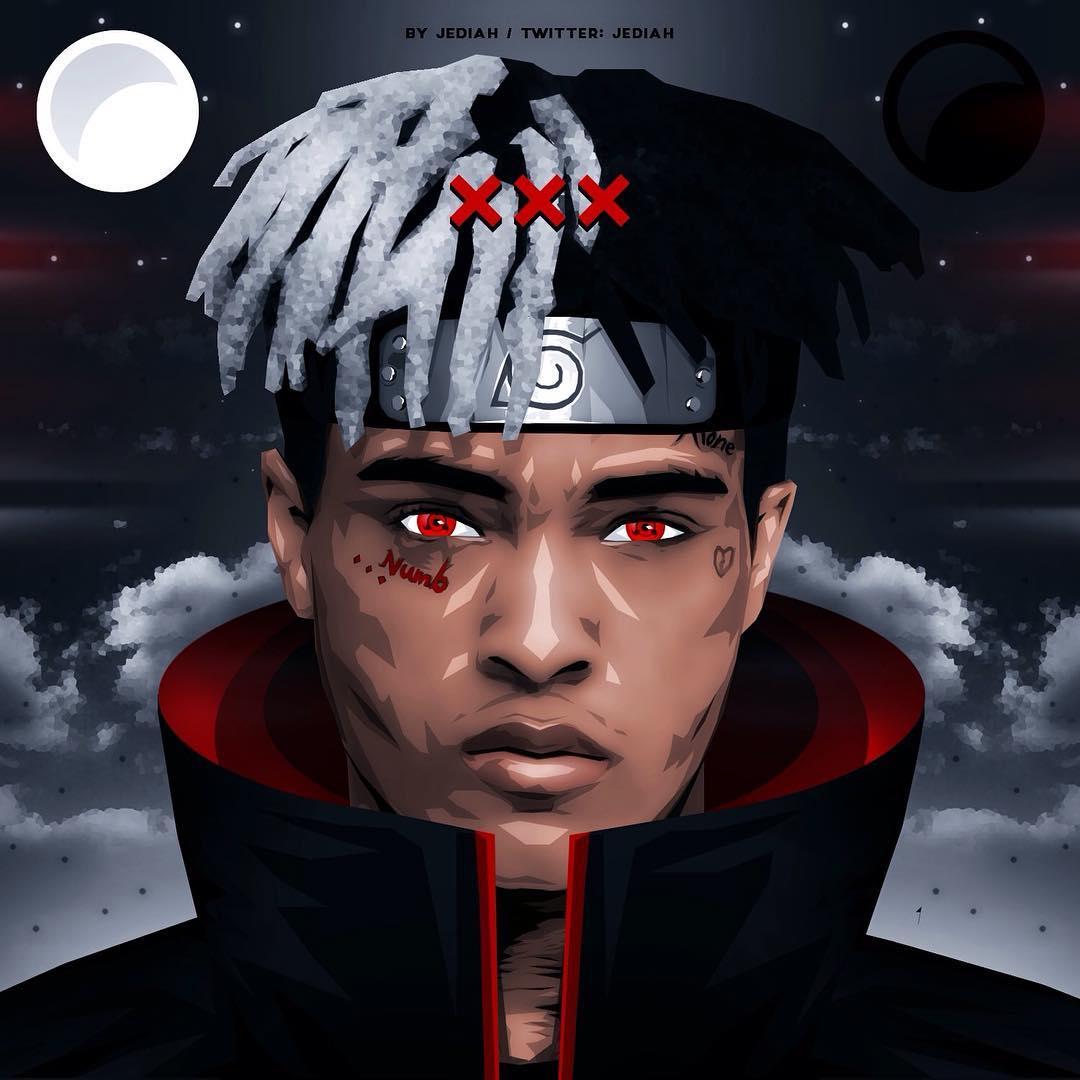 XXXTentacion ritratto Naruto style, Konoha, 1080x1080 HD, PC