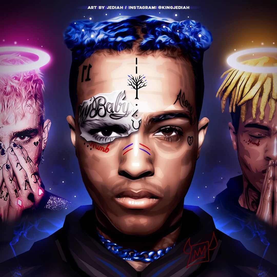 XXXTentacion ritratto artistico tatuaggi, rapper, 1080x1080 HD, Desktop