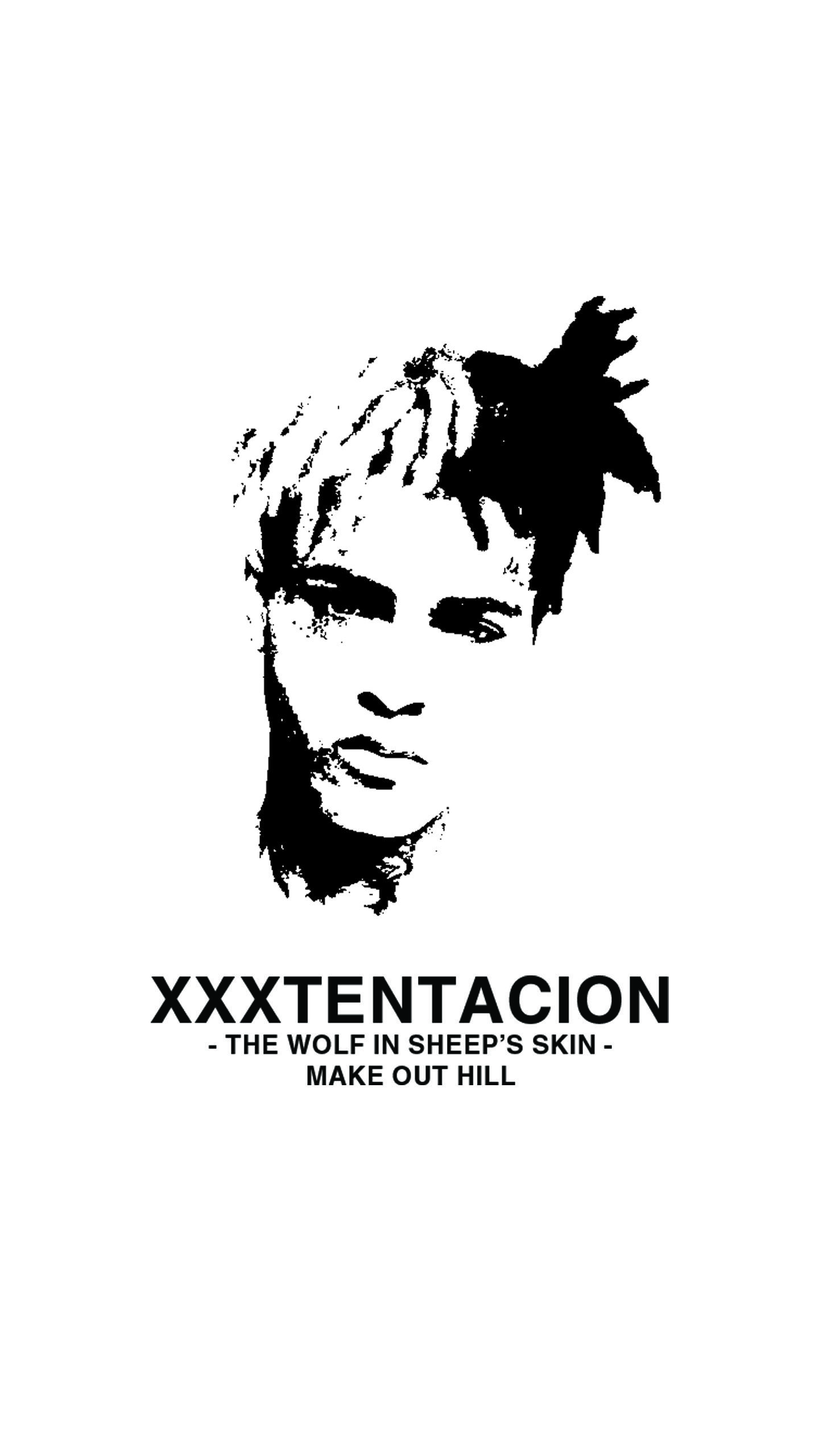 XXXTentacion ritratto stilizzato bianco nero, 1440x2560 Full HD Verticale, iPhone