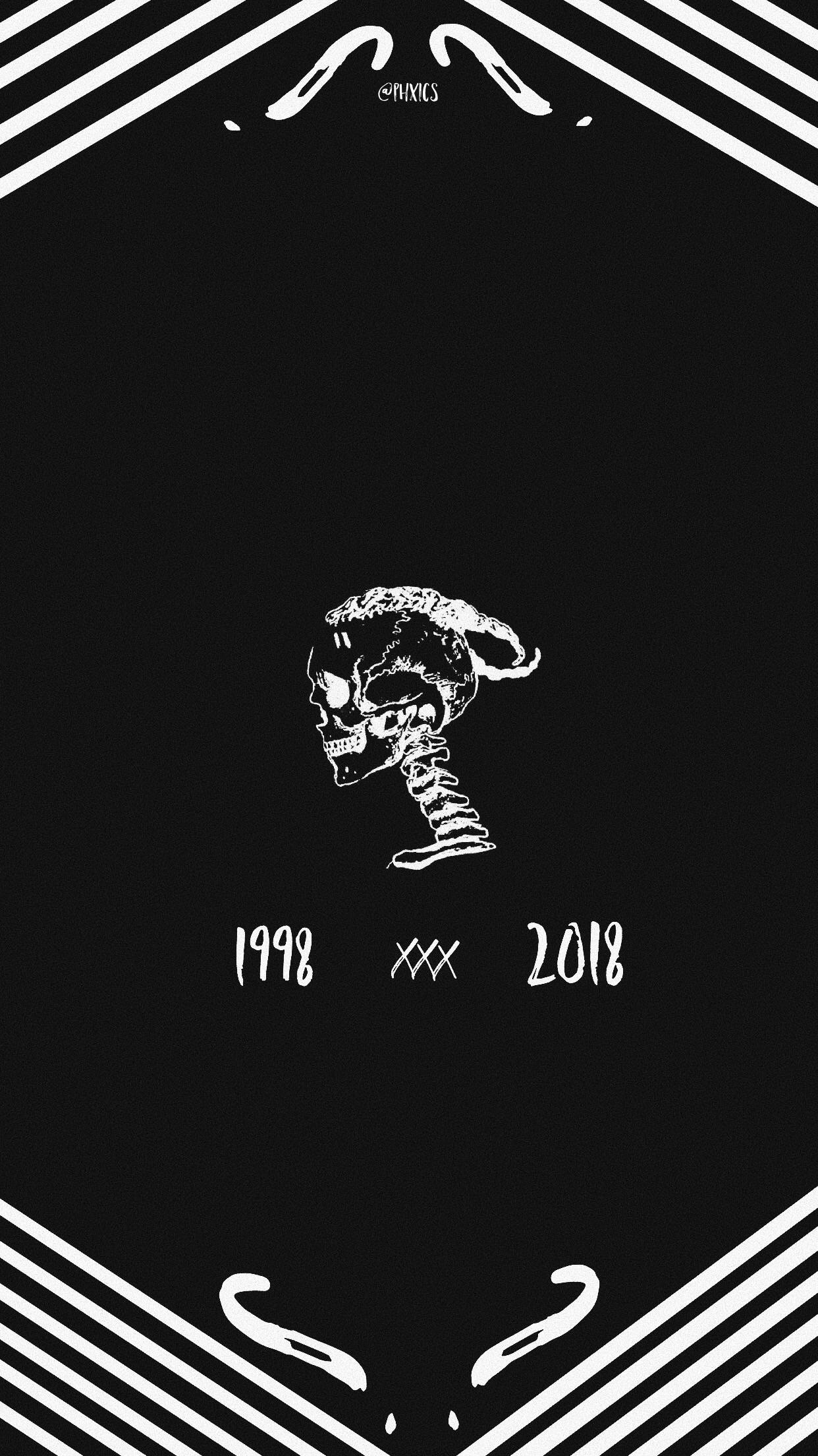 Teschio XXXTentacion 1998-2018, rapper, 1242x2208 Verticale, Telefono
