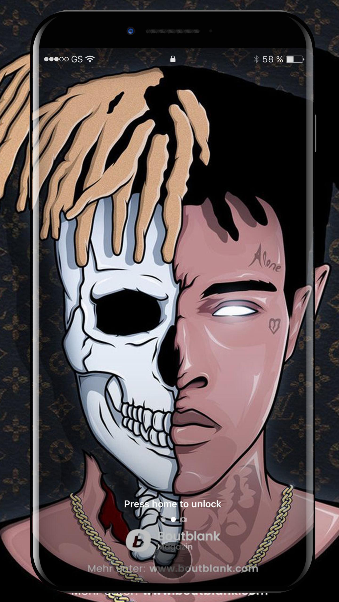 XXXTentacion viso teschio dipinto, 1440x2560 Verticale, Tablet