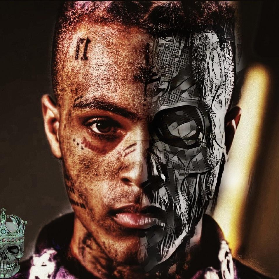 XXXTentacion volto robotico metà, 956x956 HD, iMac
