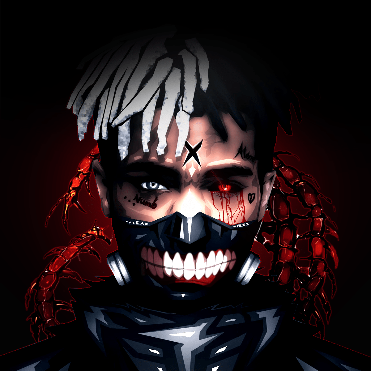 XXXTentacion volto teschio anime, 1200x1200 HD, HP Laptop