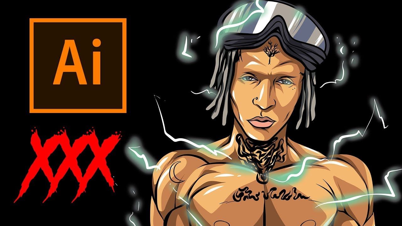 Ritratto XXXTentacion stile anime bianco/nero, 1280x720 720p, PC