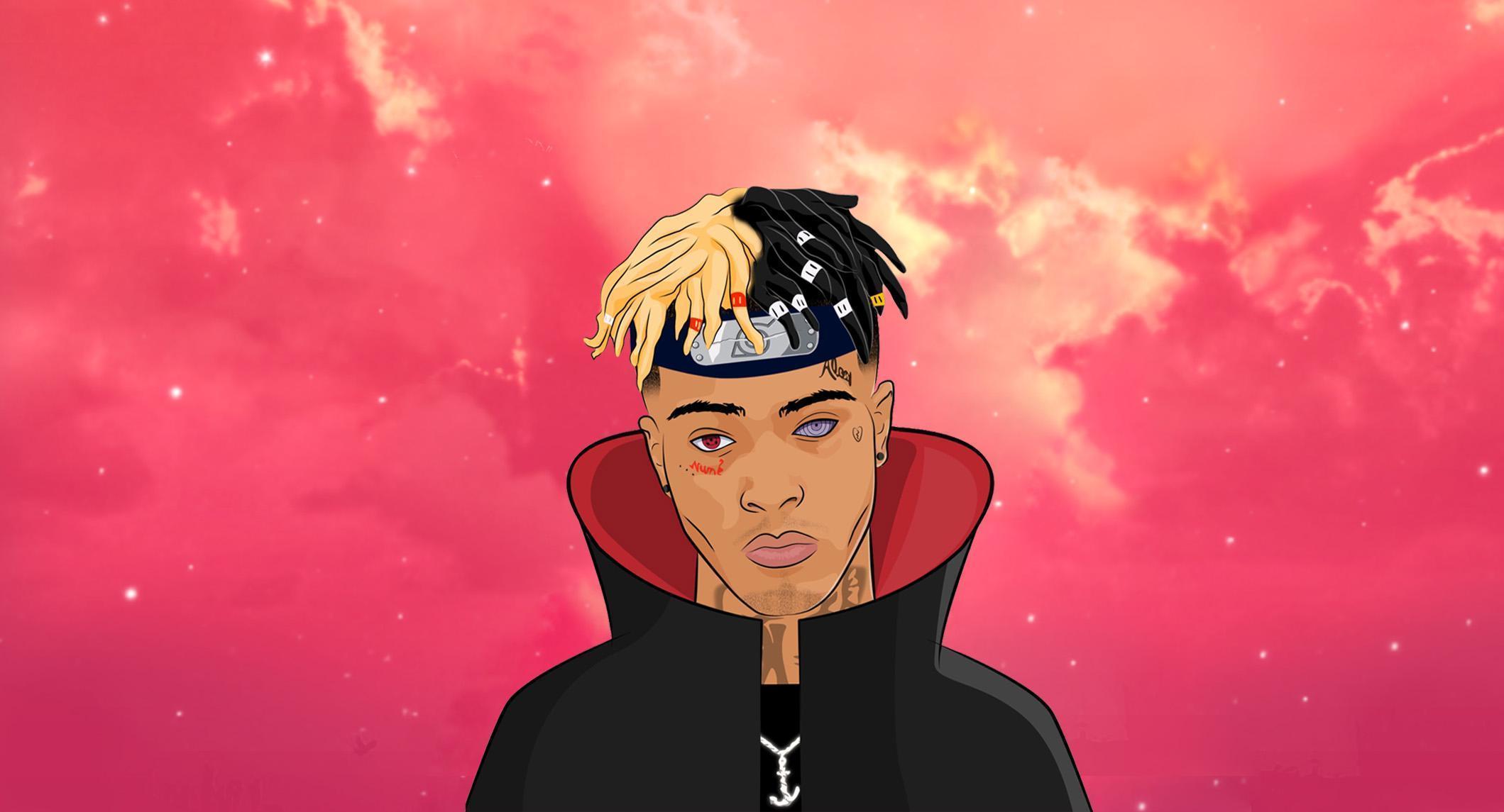 XXXTentacion illustrazione cielo rosa, 2119x1145 Hi-Res, PC