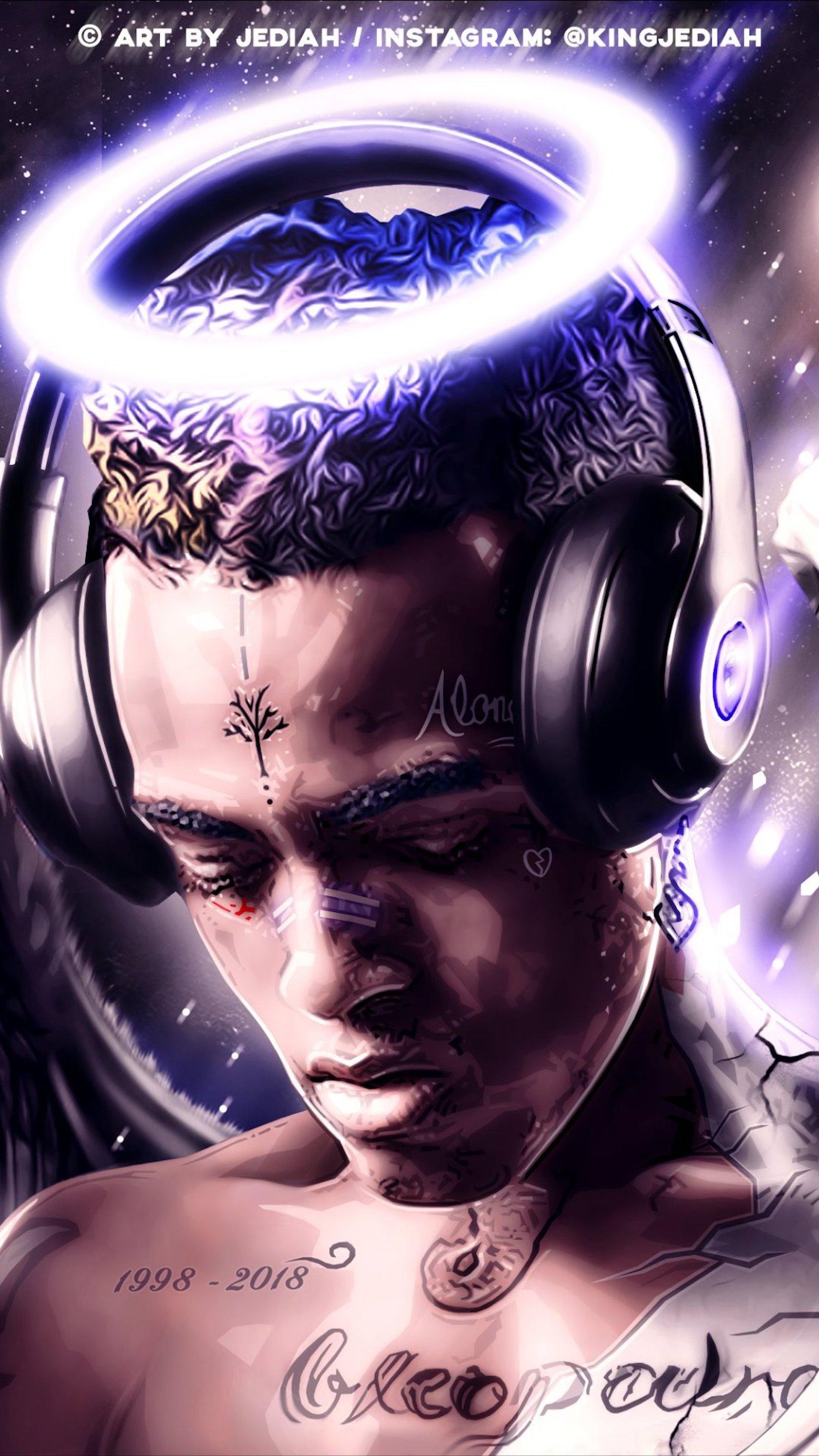 XXXTentacion angelo cuffie viola, 1620x2880 Verticale, Xiaomi