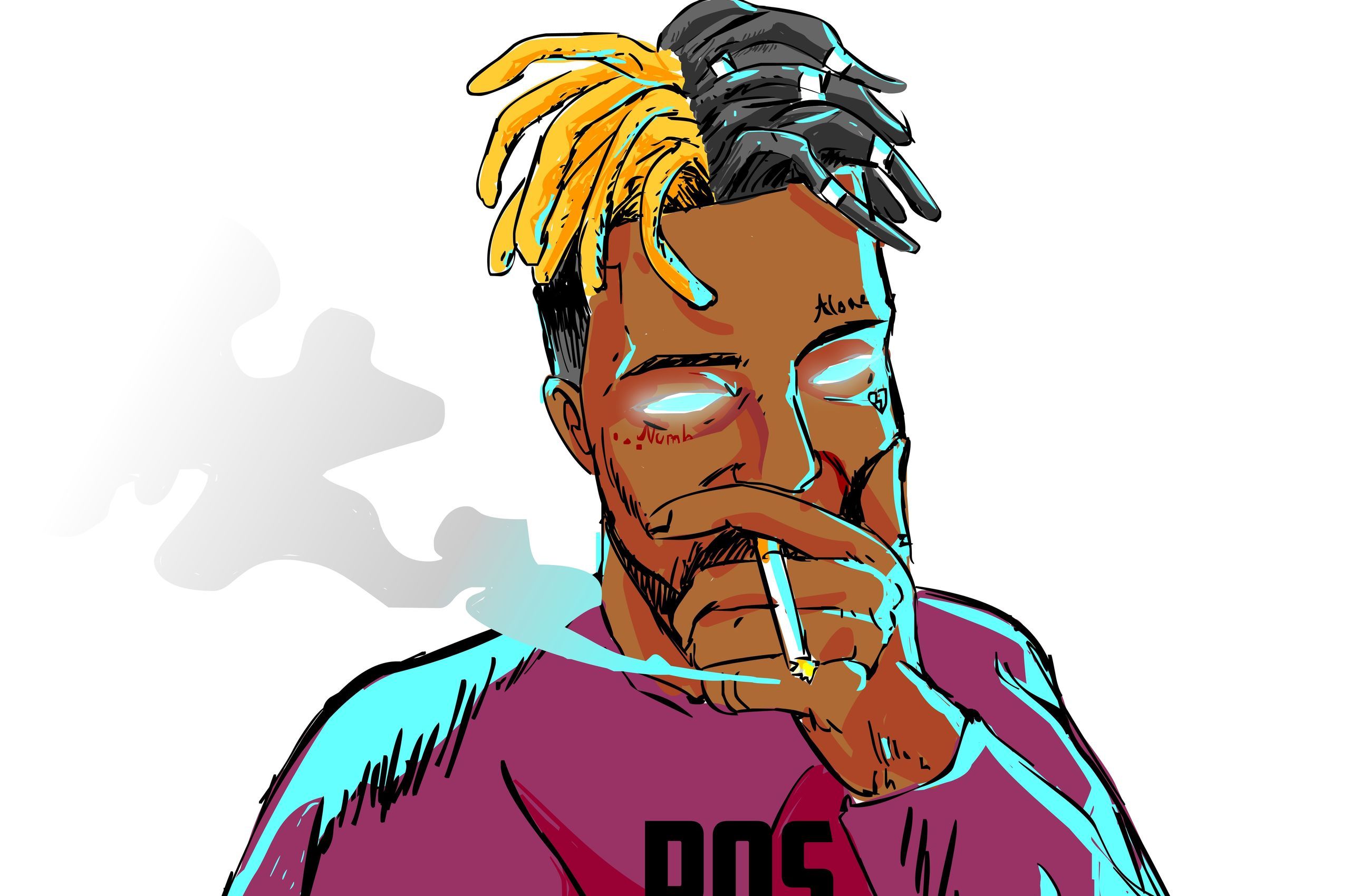XXXTentacion cartone che fuma, 2560x1700 2K, Desktop